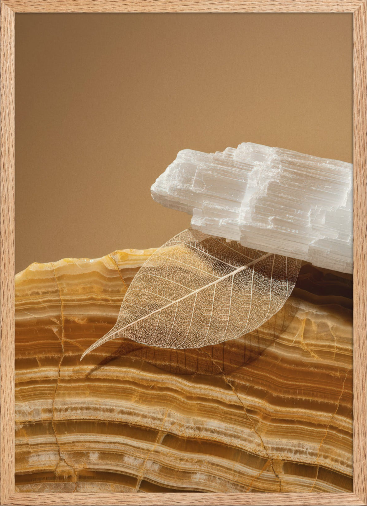 Selenite & Leaf — Framed