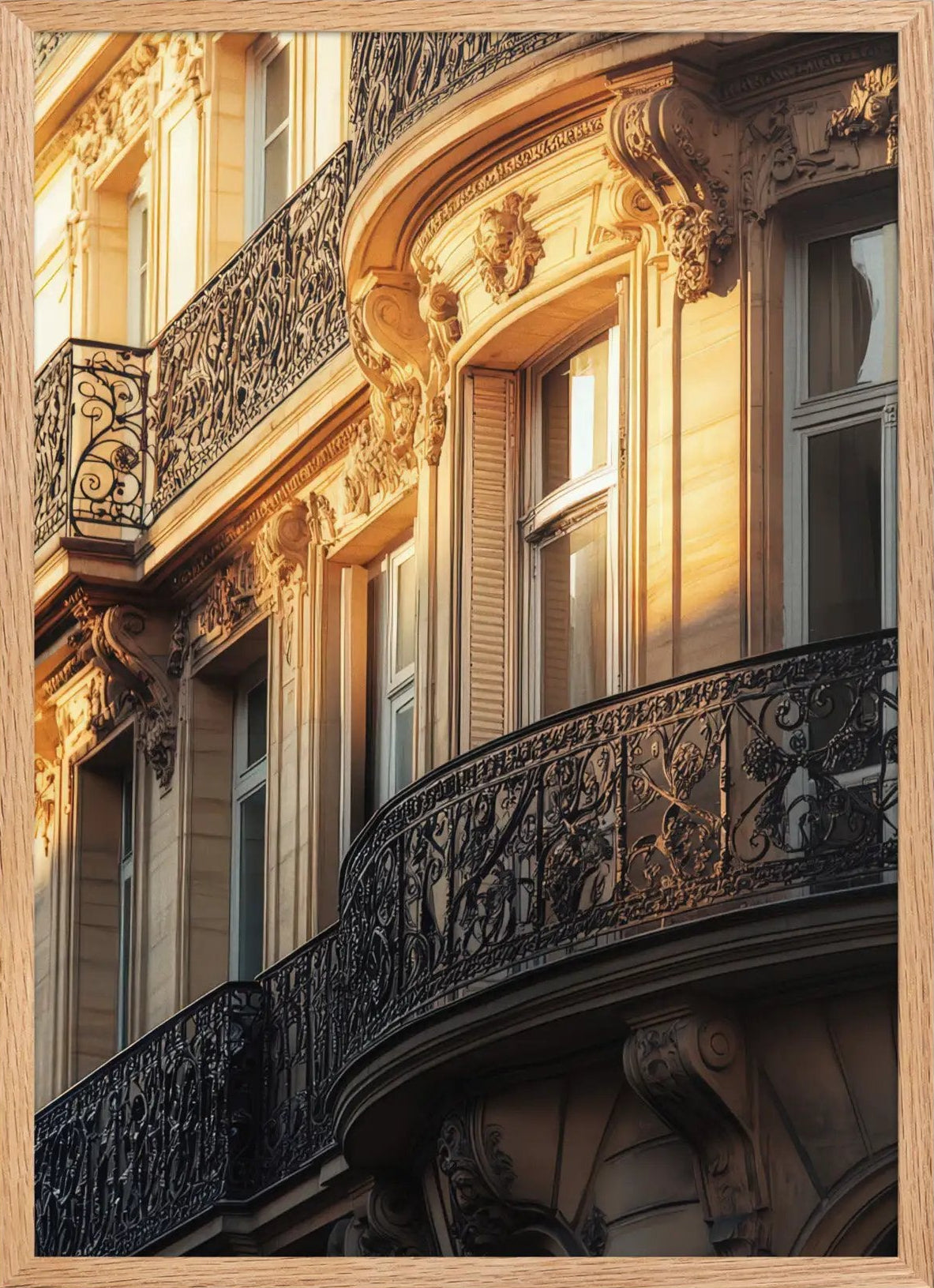 L’Haussmann — Poster da parete minimalista oro architettura parigina