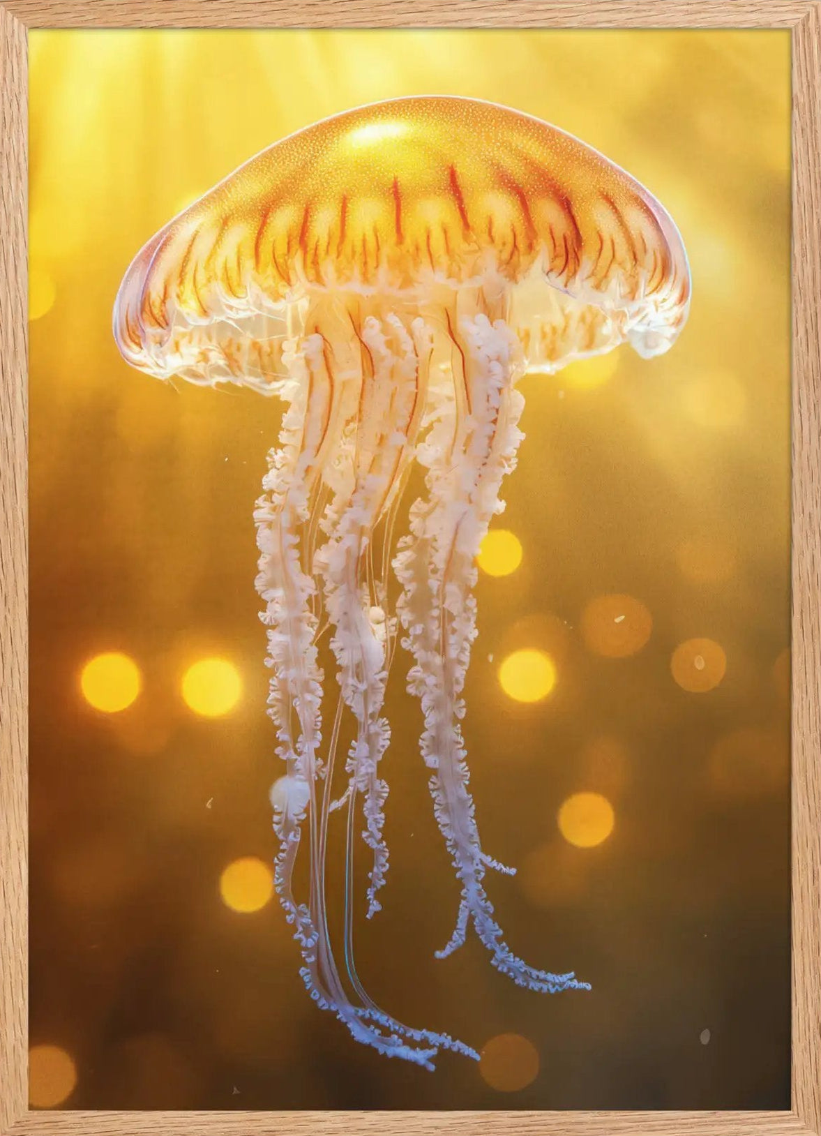 A Aurora — Poster de parede minimalista ouro âmbar medusa dourada luz