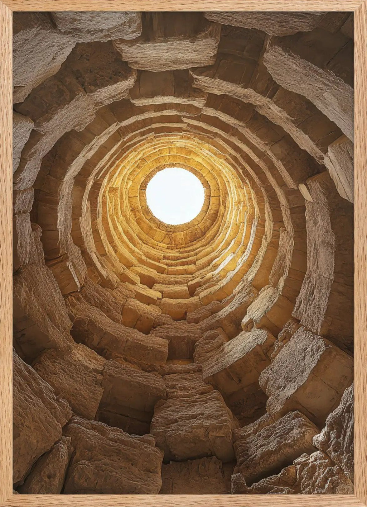 Le Sanctuaire — Poster murale minimalista marrone pozzo luce