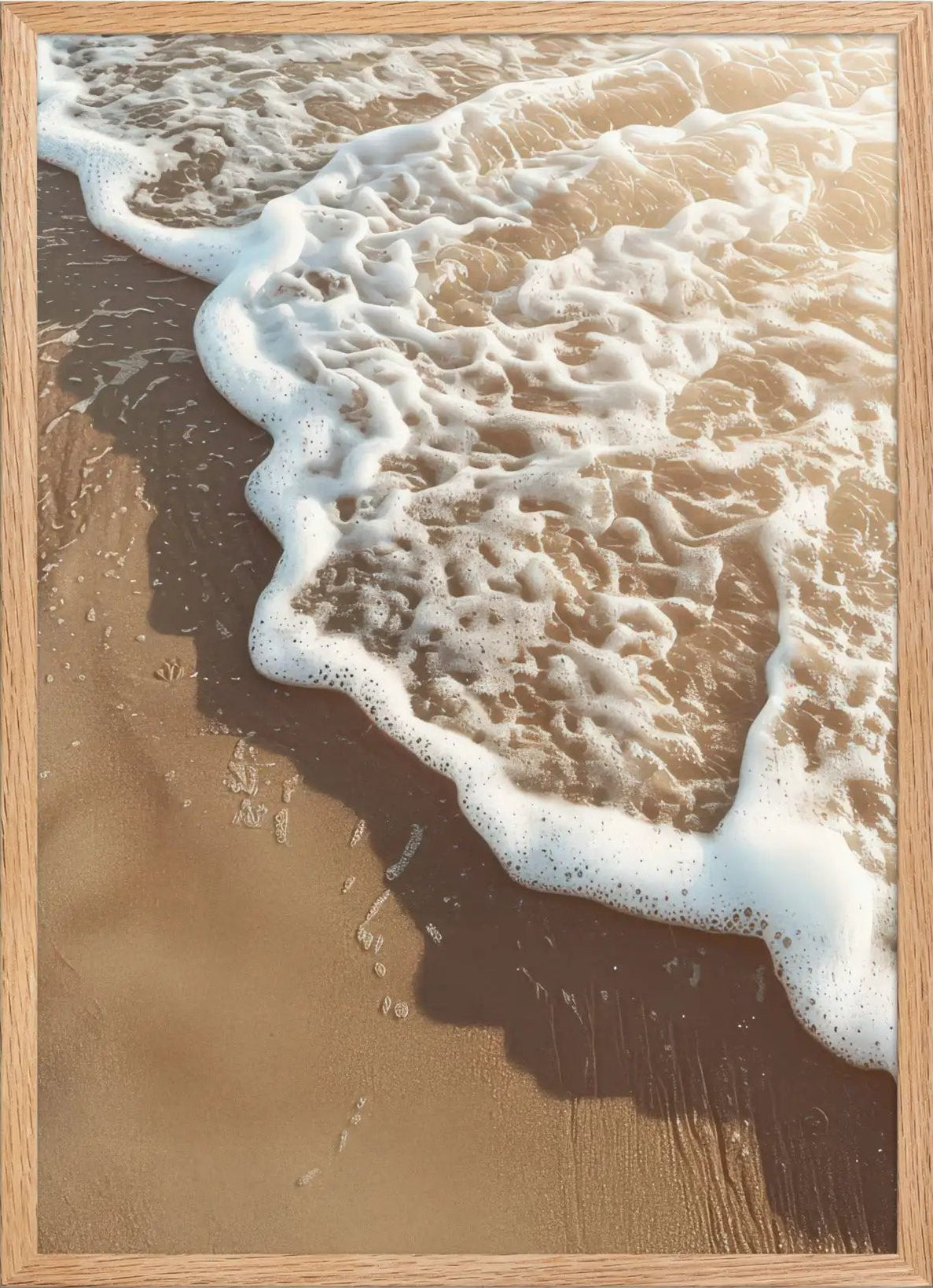 L'Impeto — Poster murale minimalista sabbia dorata schiuma onda mare