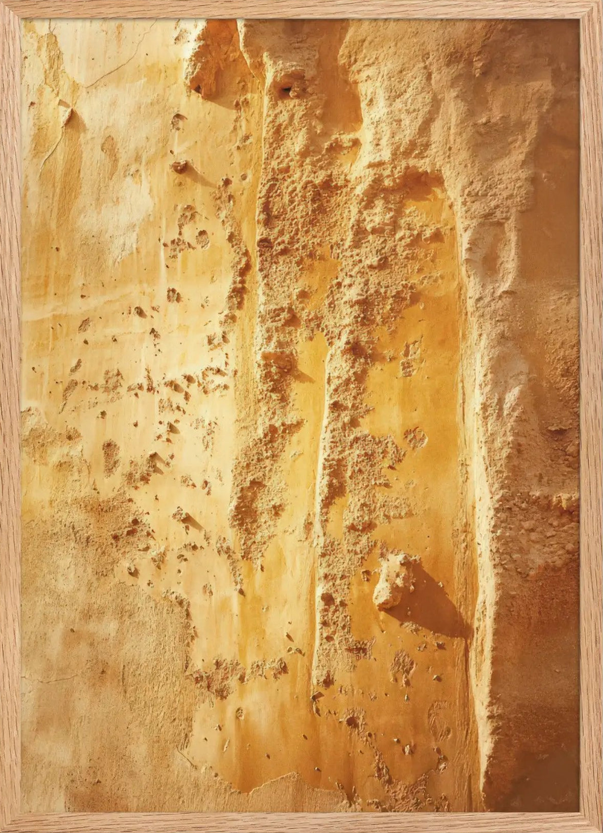O Ocre Vivo — Poster de parede minimalista dourado arenito âmbar mineral