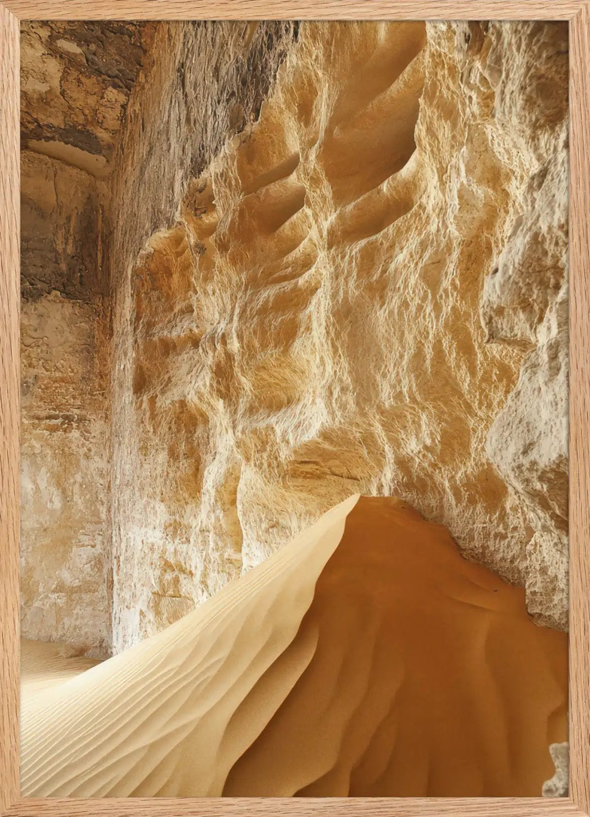 O Desfiladeiro de Ouro — Poster de parede minimalista ocre cânion duna mineral