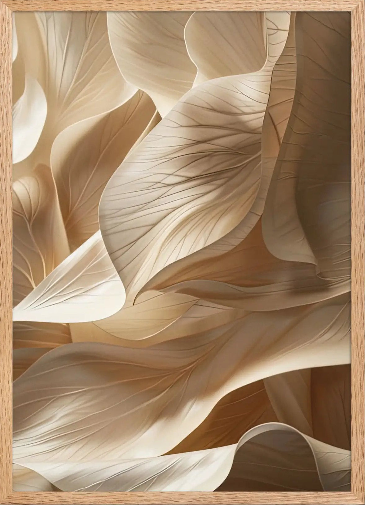 Poster en Papier Mat Encadré, affiche murale minimaliste avec cadre bois, décoration murale salon ou chambre, style méditerranéen