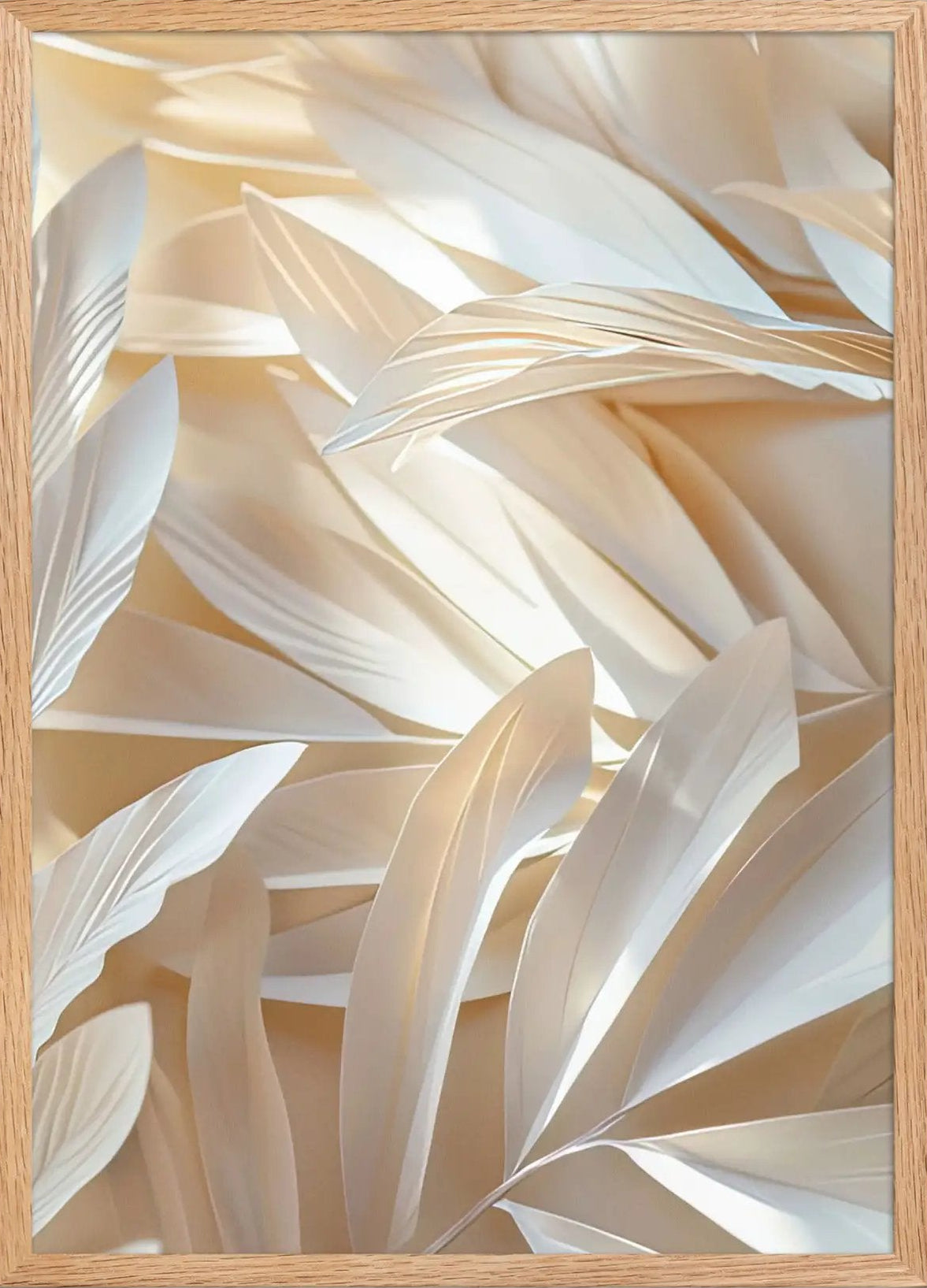 Poster en Papier Mat Encadré, affiche murale minimaliste avec cadre bois, décoration murale salon ou chambre, style méditerranéen