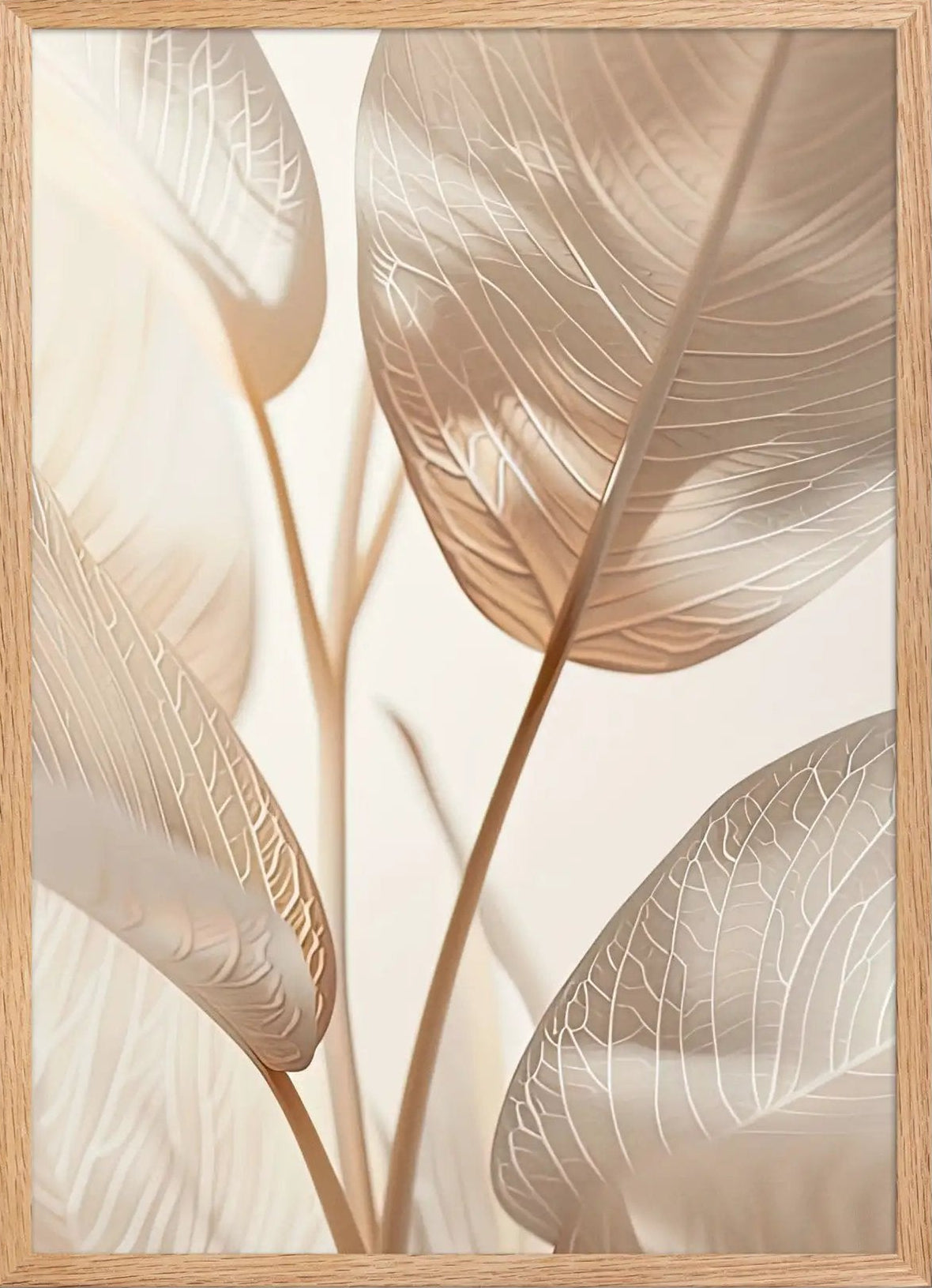 Poster en Papier Mat Encadré, affiche murale minimaliste avec cadre bois, décoration murale salon ou chambre, style méditerranéen