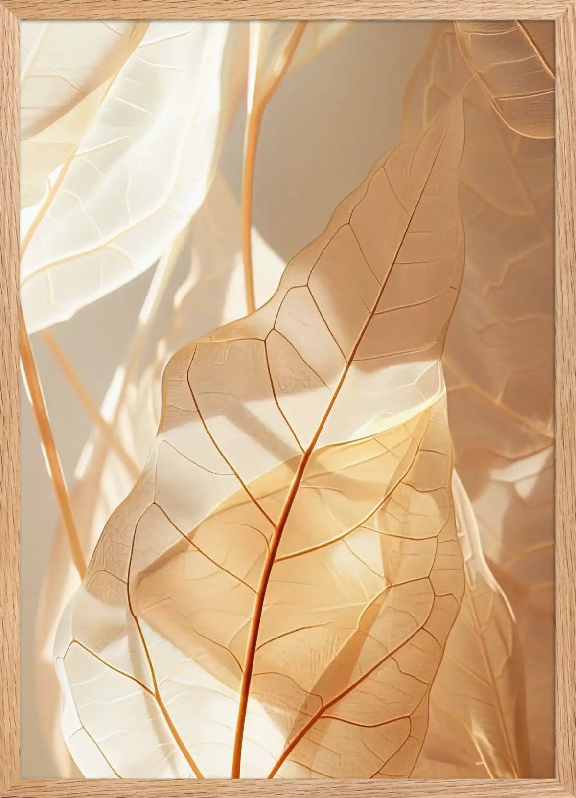 O Âmbar Vegetal — Poster de parede minimalista ouro âmbar folhas