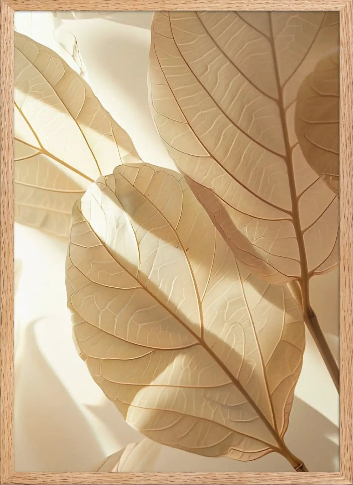 Poster en Papier Mat Encadré, affiche murale minimaliste avec cadre bois, décoration murale salon ou chambre, style méditerranéen