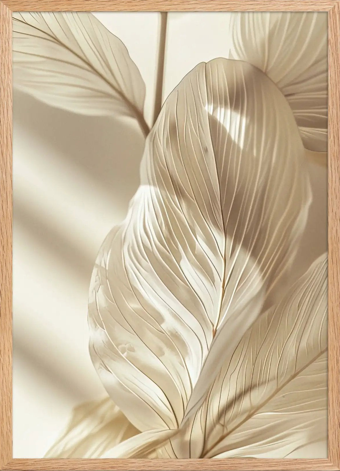 Poster en Papier Mat Encadré, affiche murale minimaliste avec cadre bois, décoration murale salon ou chambre, style méditerranéen