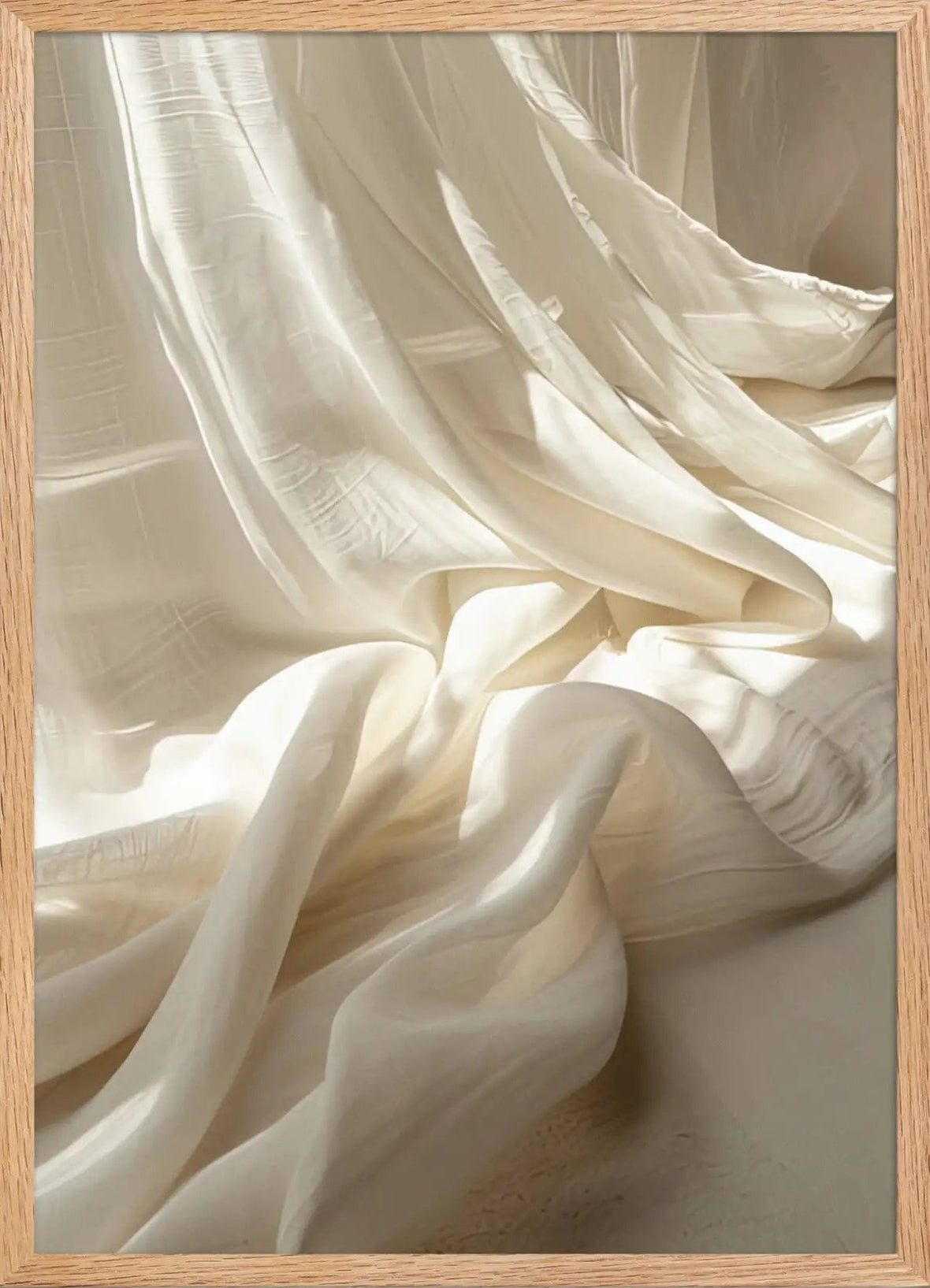 Poster en Papier Mat Encadré, affiche murale minimaliste avec cadre bois, décoration murale salon ou chambre, style méditerranéen