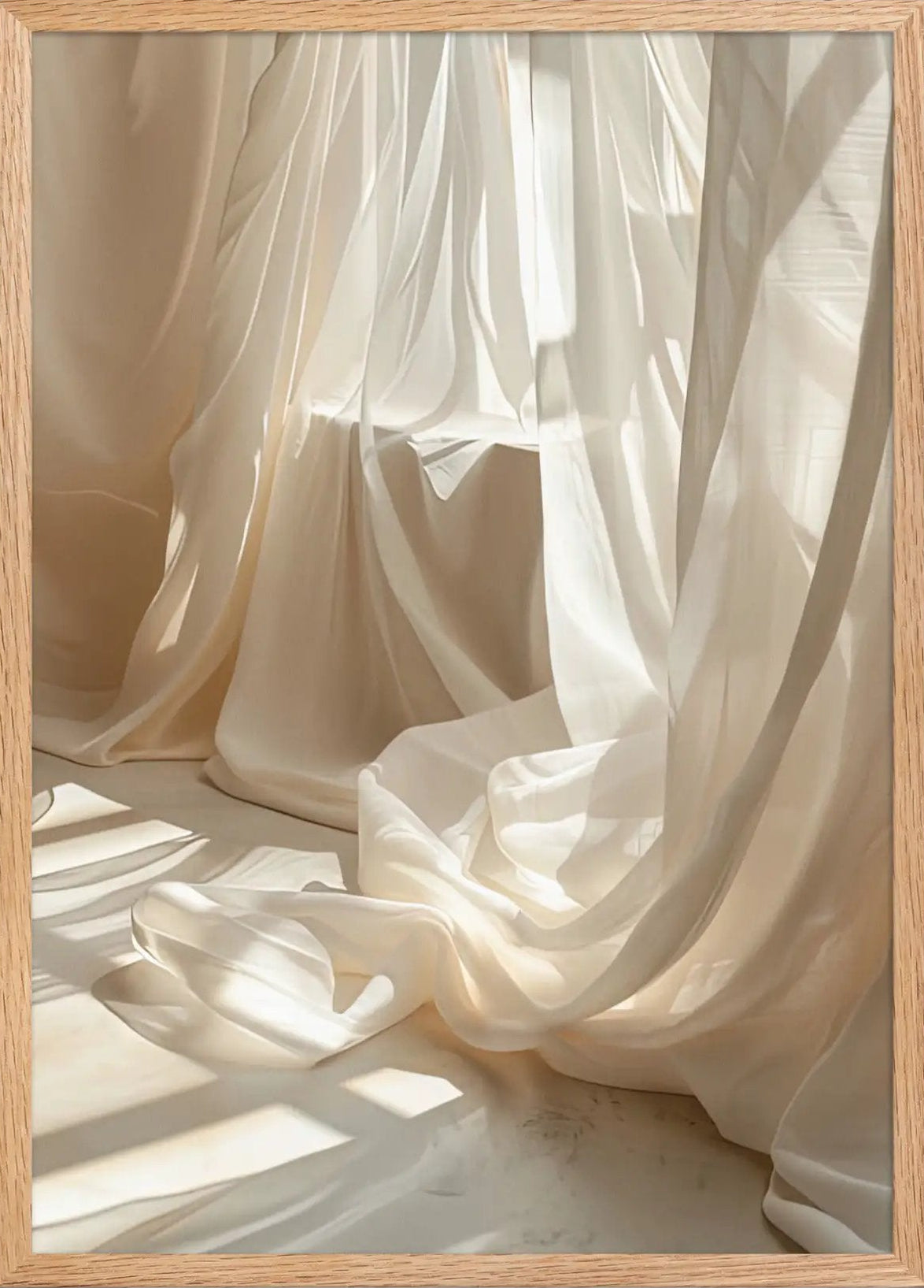 Poster en Papier Mat Encadré, affiche murale minimaliste avec cadre bois, décoration murale salon ou chambre, style méditerranéen