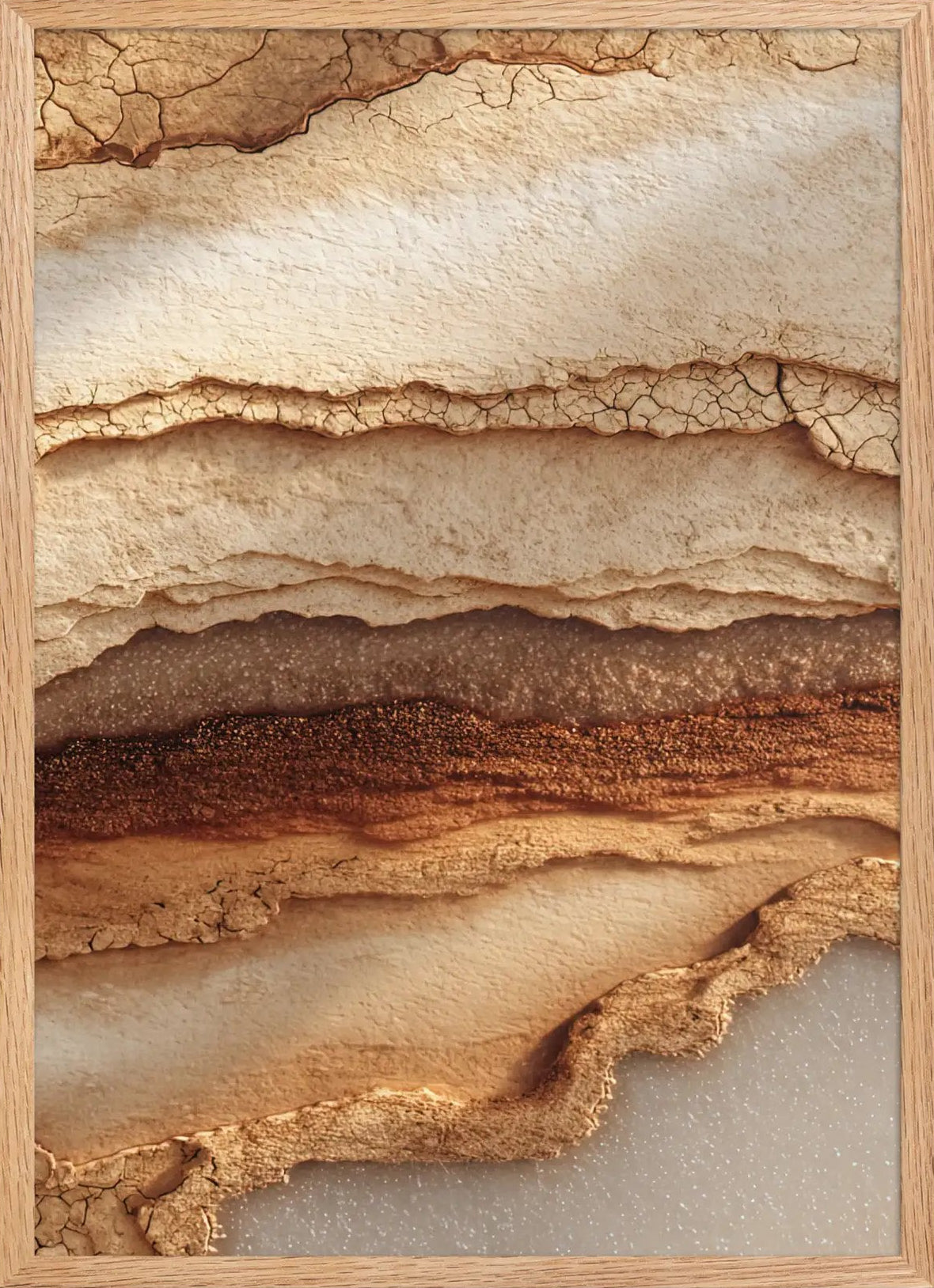 Poster en Papier Mat Encadré, affiche murale minimaliste avec cadre bois, décoration murale salon ou chambre, style méditerranéen