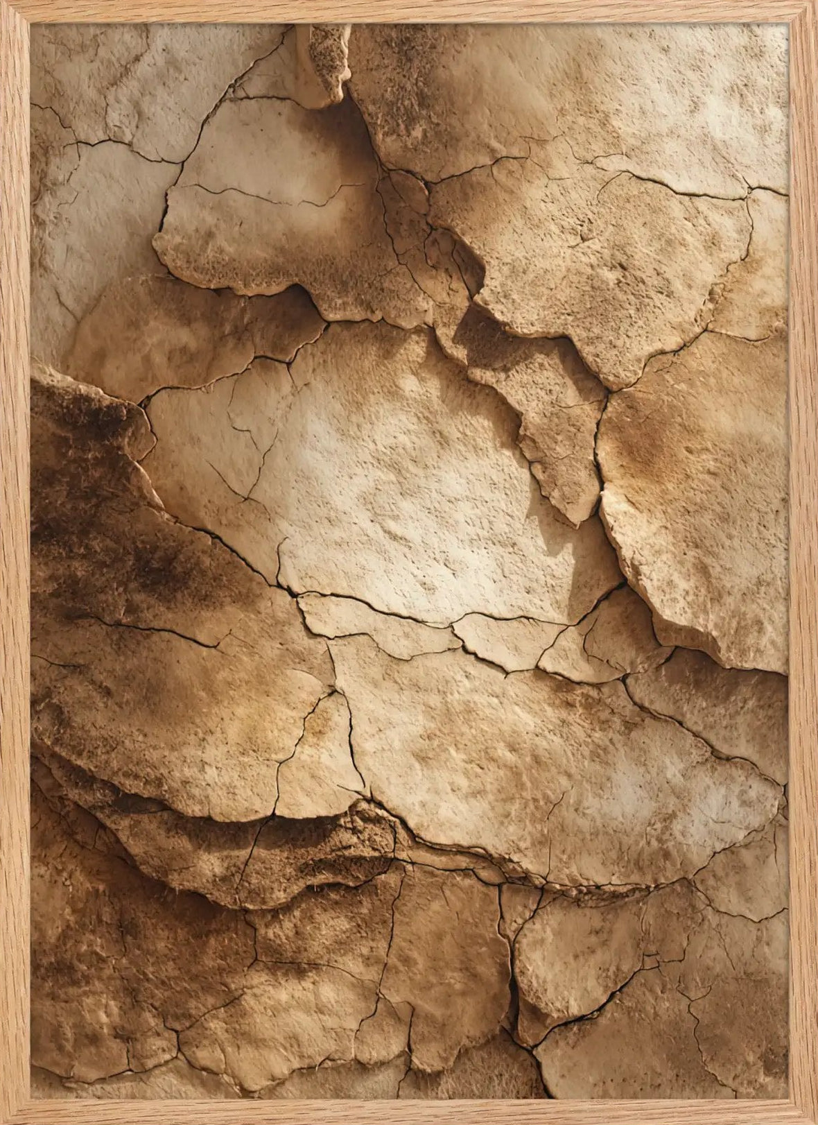Poster en Papier Mat Encadré, affiche murale minimaliste avec cadre bois, décoration murale salon ou chambre, style méditerranéen