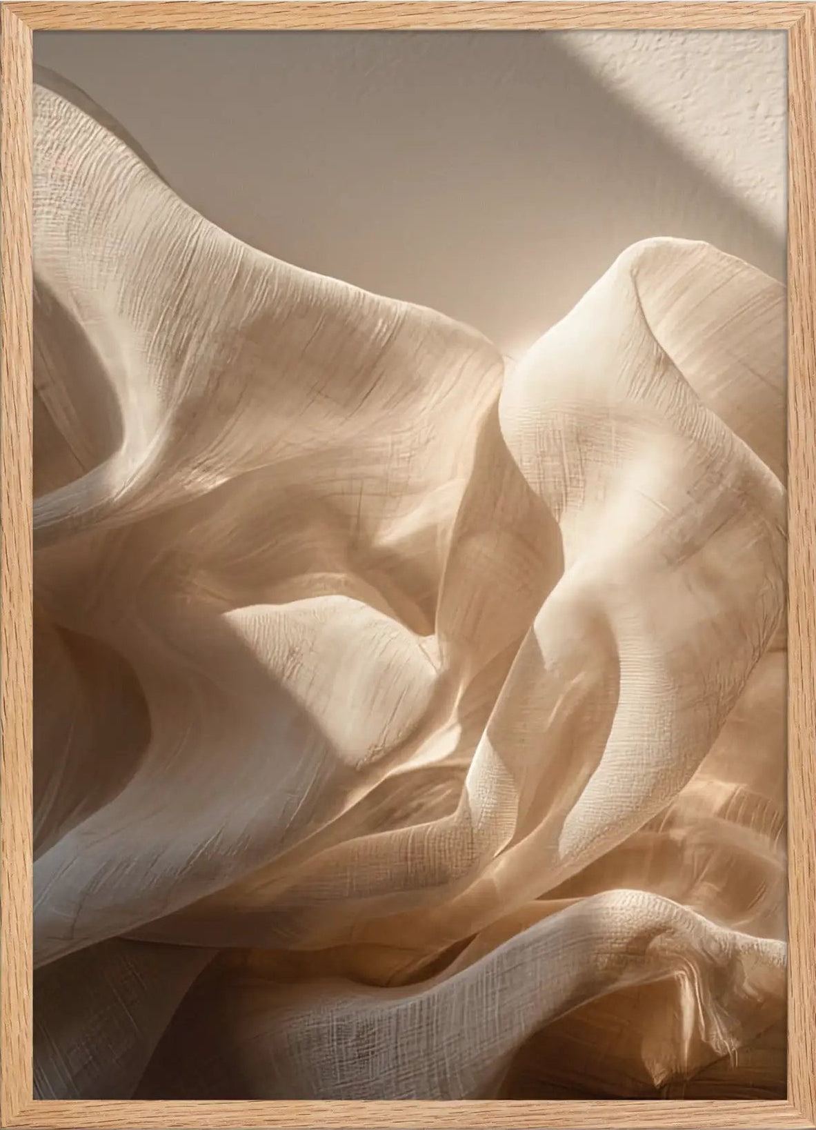 Poster en Papier Mat Encadré, affiche murale minimaliste avec cadre bois, décoration murale salon ou chambre, style méditerranéen