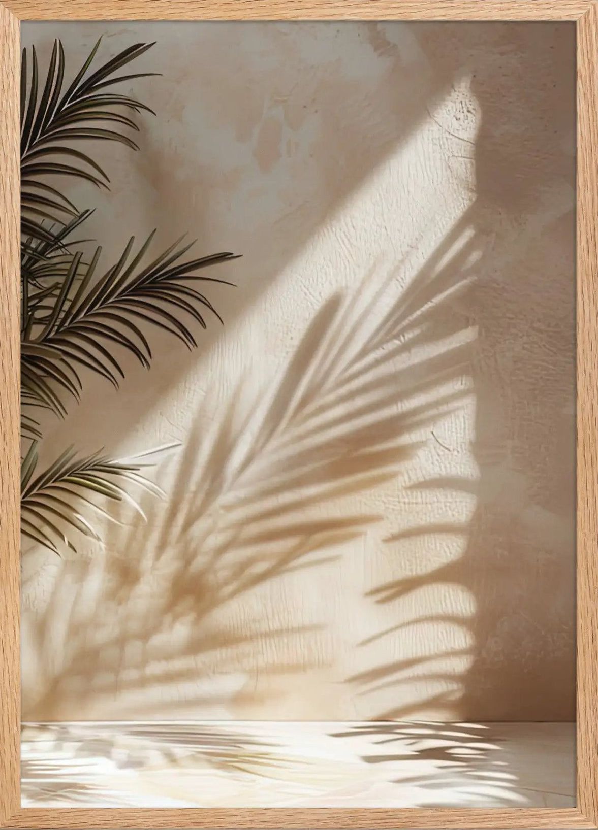 Poster en Papier Mat Encadré, affiche murale minimaliste avec cadre bois, décoration murale salon ou chambre, style méditerranéen