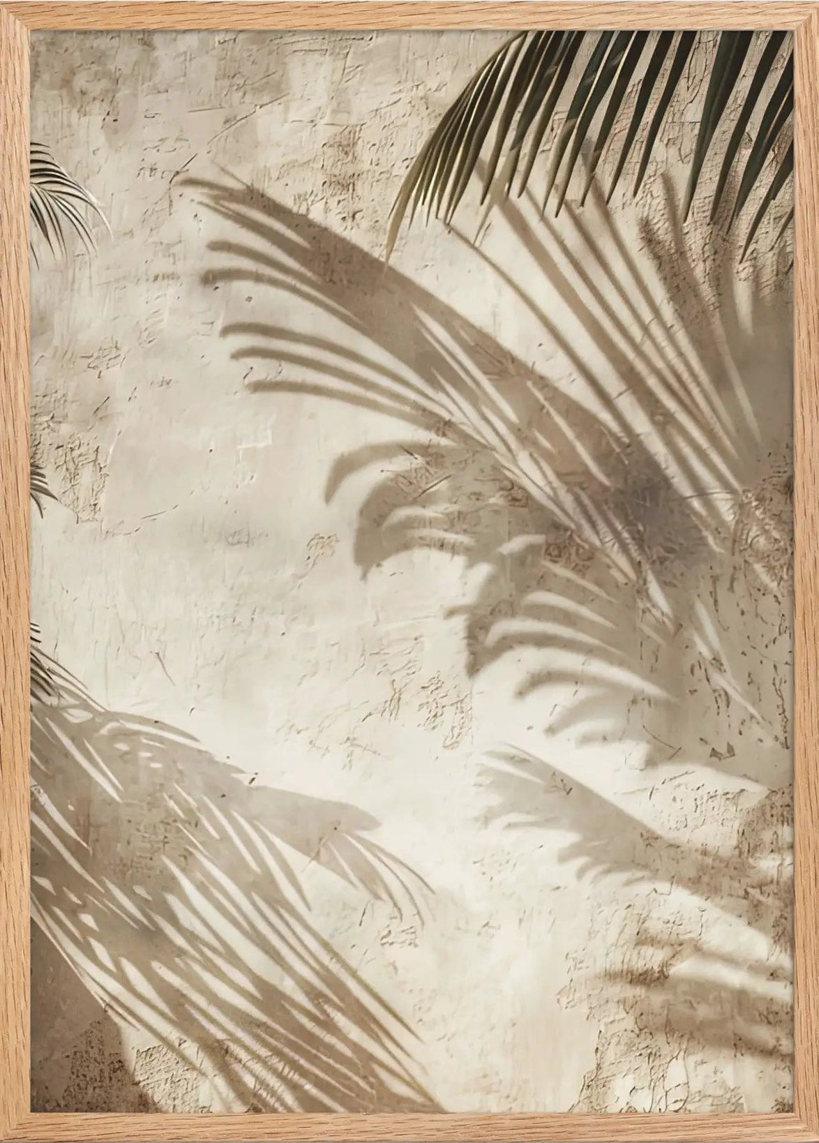 Poster en Papier Mat Encadré, affiche murale minimaliste avec cadre bois, décoration murale salon ou chambre, style méditerranéen