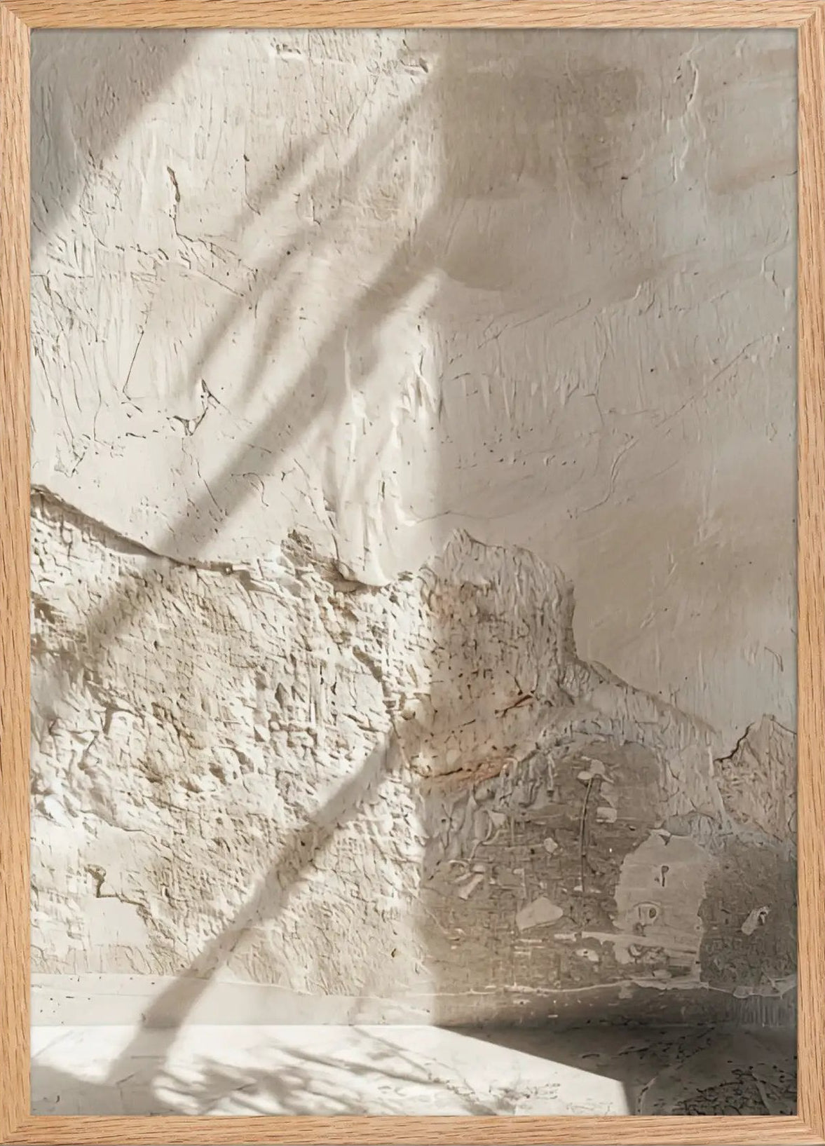 Poster en Papier Mat Encadré, affiche murale minimaliste avec cadre bois, décoration murale salon ou chambre, style méditerranéen