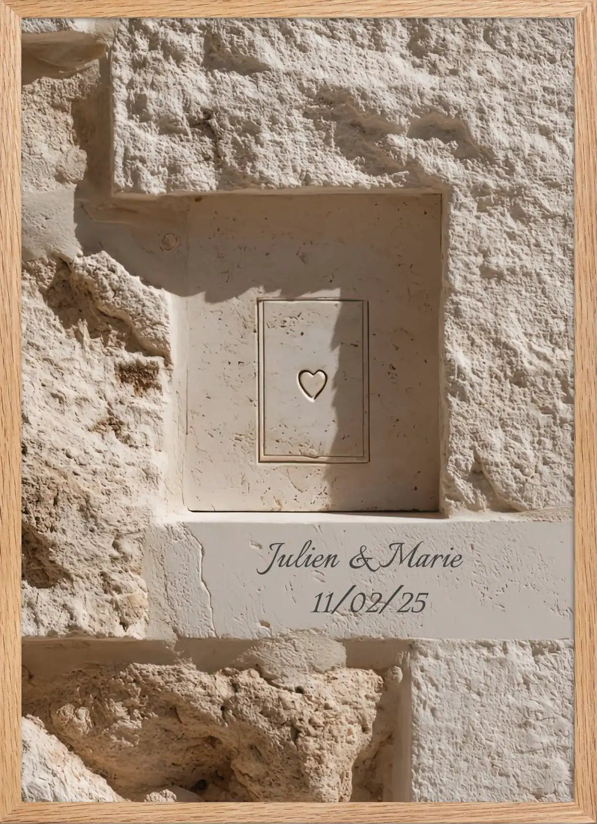 Poster en Papier Mat Encadré, affiche murale minimaliste avec cadre bois, décoration murale salon ou chambre, style méditerranéen