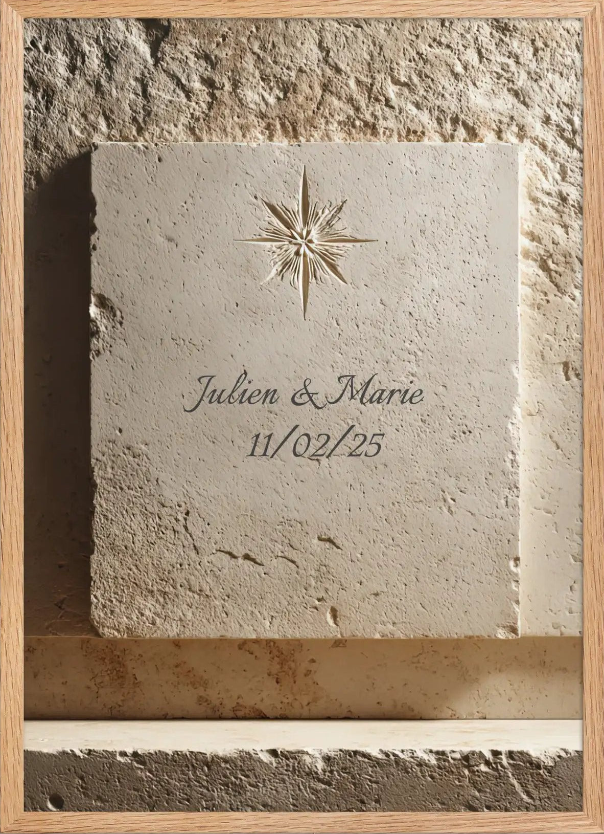 Poster en Papier Mat Encadré, affiche murale minimaliste avec cadre bois, décoration murale salon ou chambre, style méditerranéen