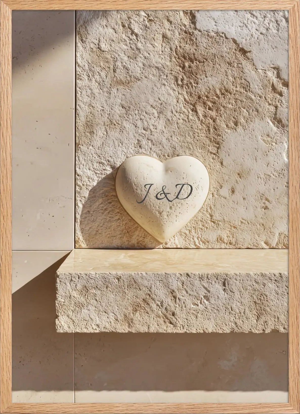 Poster en Papier Mat Encadré, affiche murale minimaliste avec cadre bois, décoration murale salon ou chambre, style méditerranéen