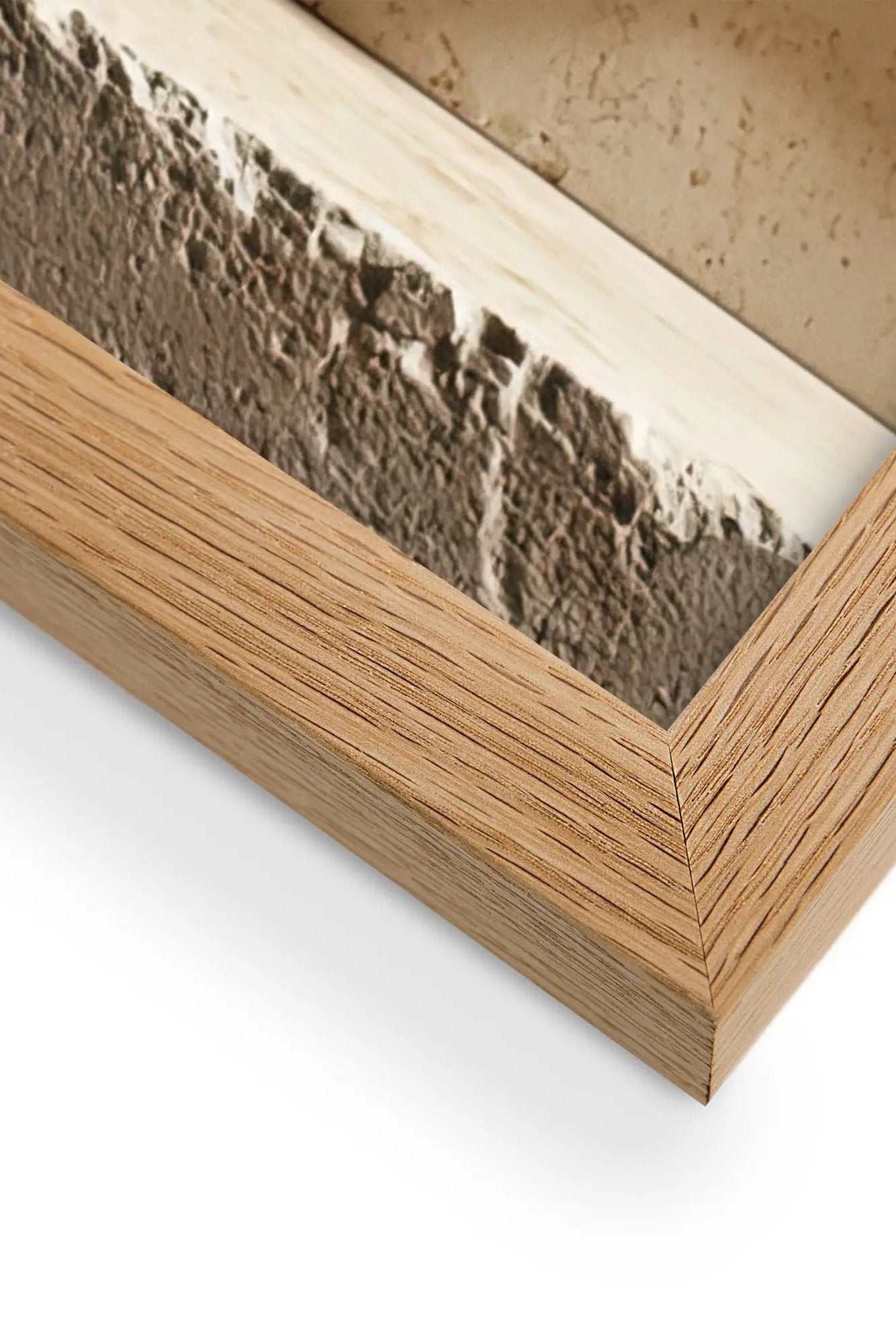 Poster en Papier Mat Encadré, affiche murale minimaliste avec cadre bois, décoration murale salon ou chambre, style méditerranéen