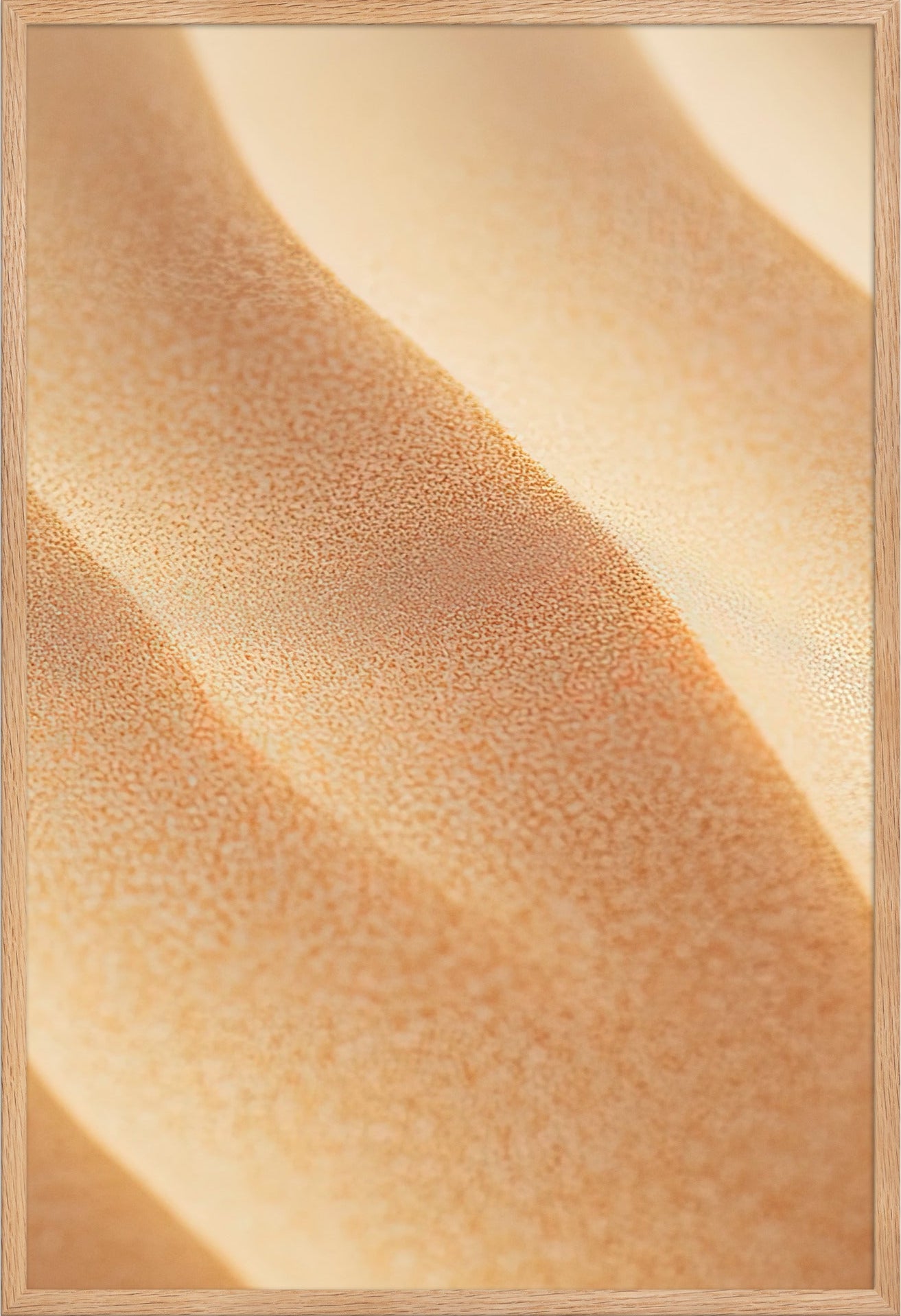 The Dune’s Side poster in a solid oak frame — macro dune curves