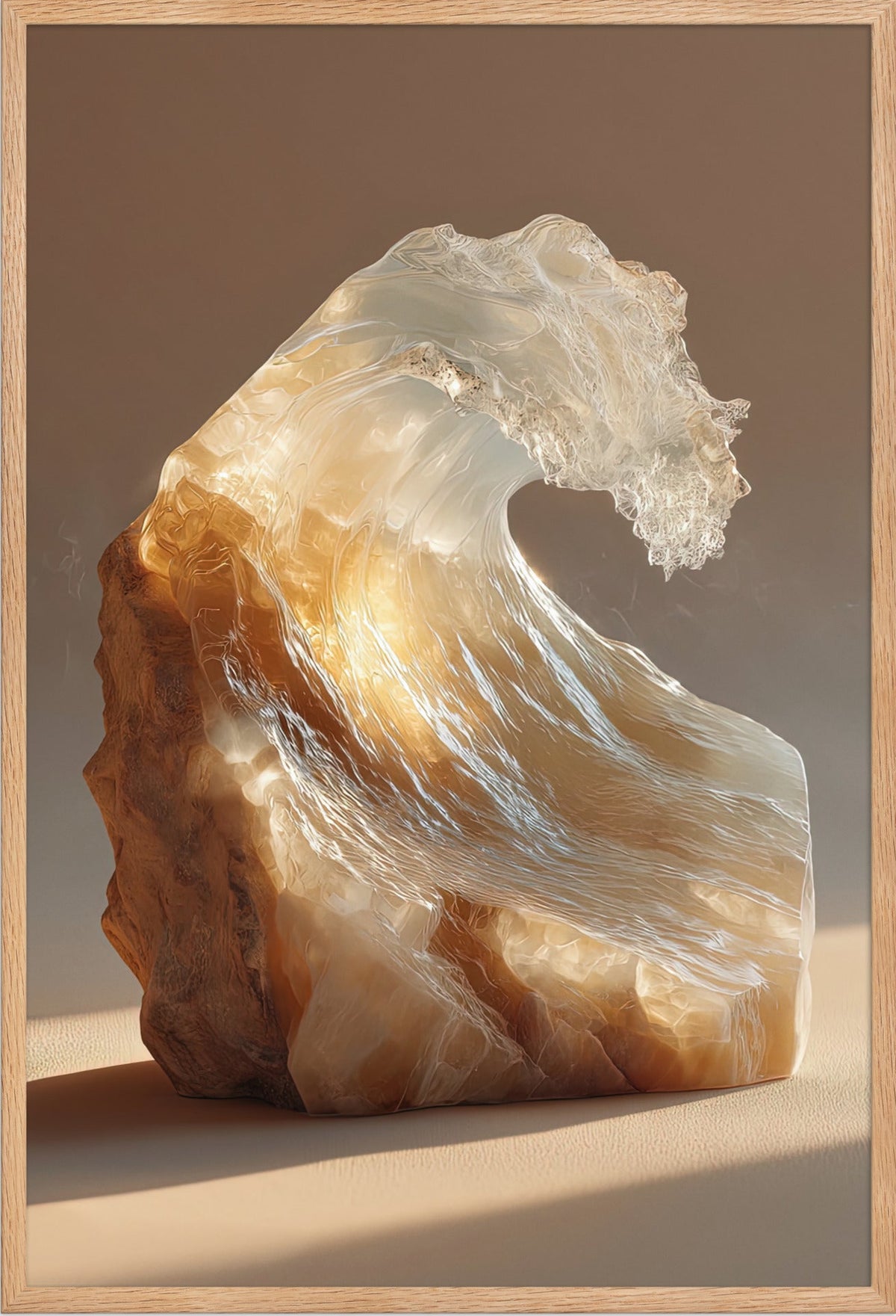 De Kwartsgolf — ingelijst in massief eiken, 61 × 91 cm