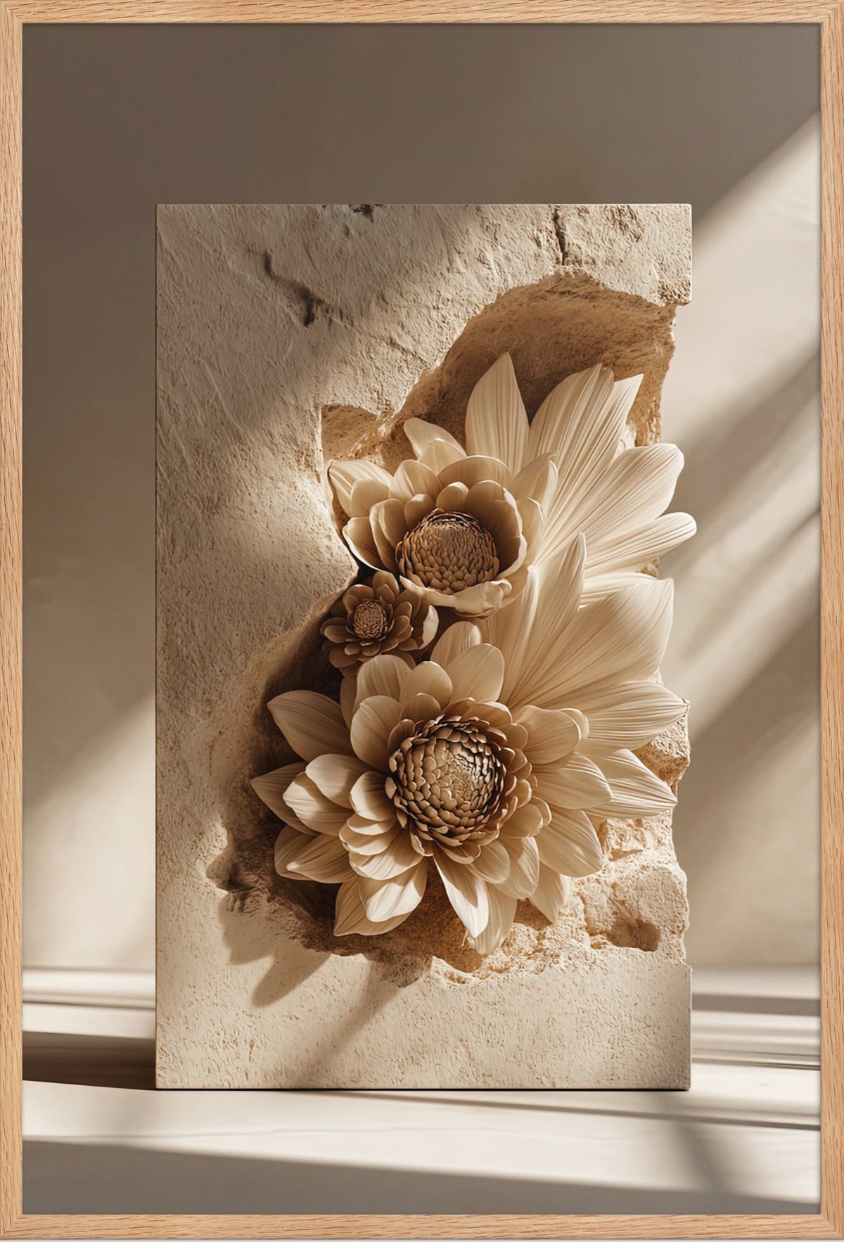 De Stenen Bloemkronen — ingelijst in massief eiken, 61 × 91 cm