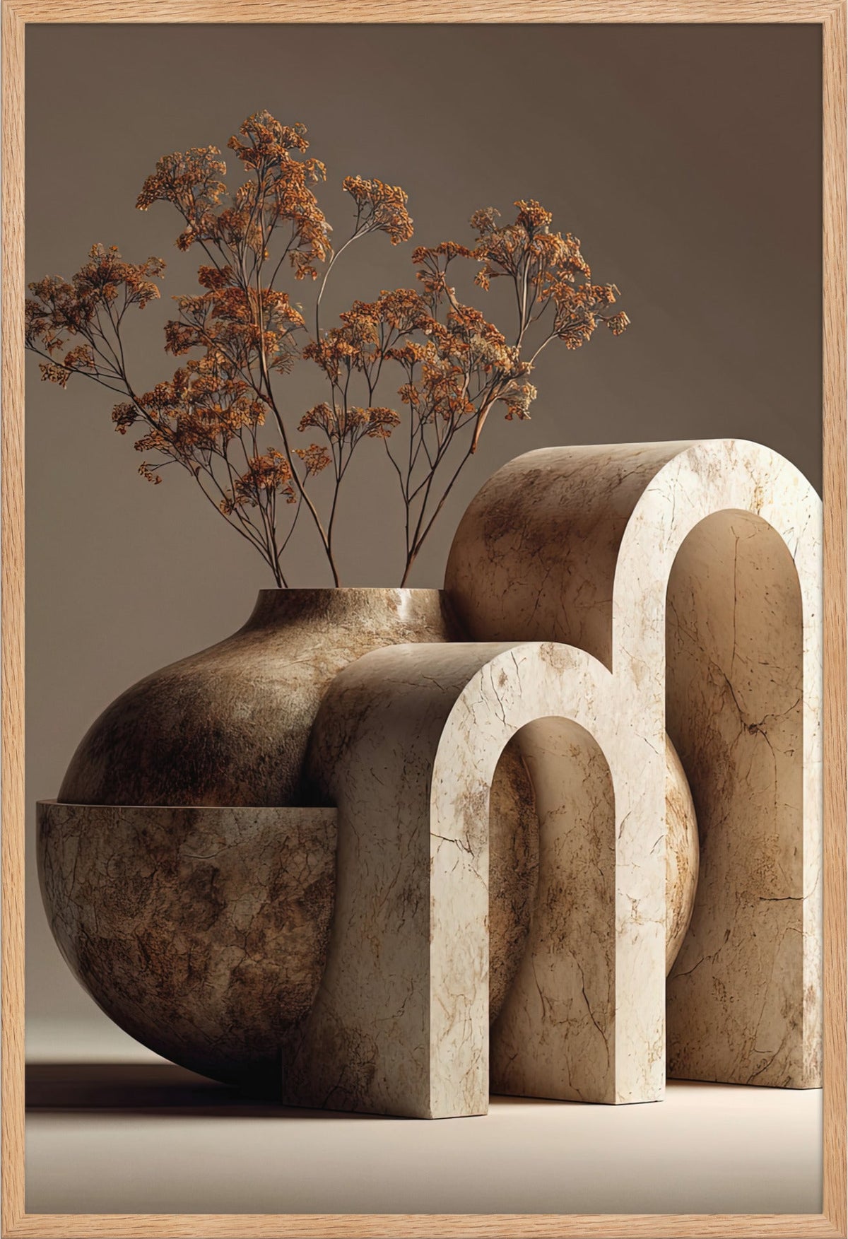 Gli Archi Gemelli — con cornice in rovere massello, 61 × 91 cm