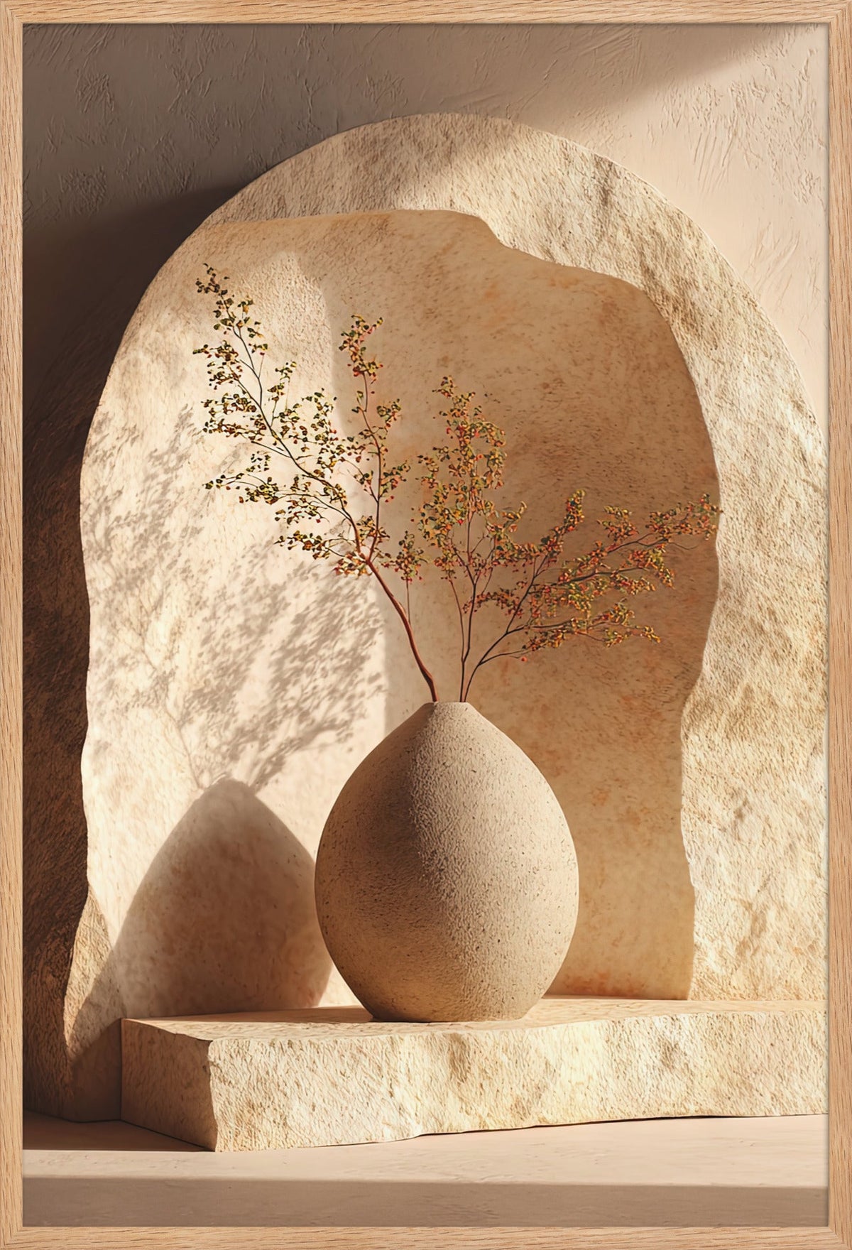 L'Arco dei Due Vasi — con cornice in rovere massello, 61 × 91 cm