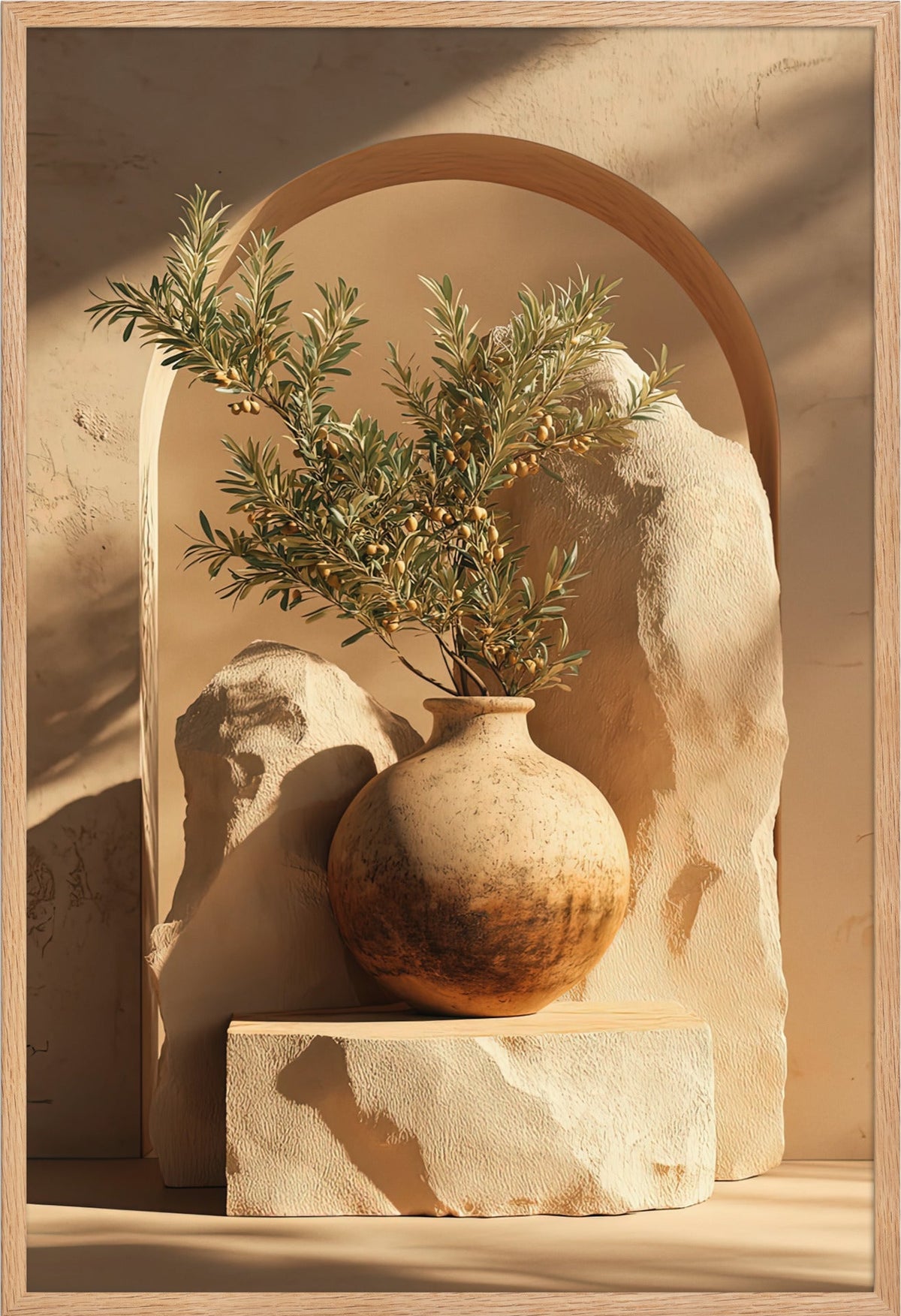 Il Riparo dell'Ulivo — con cornice in rovere massello, 61 × 91 cm