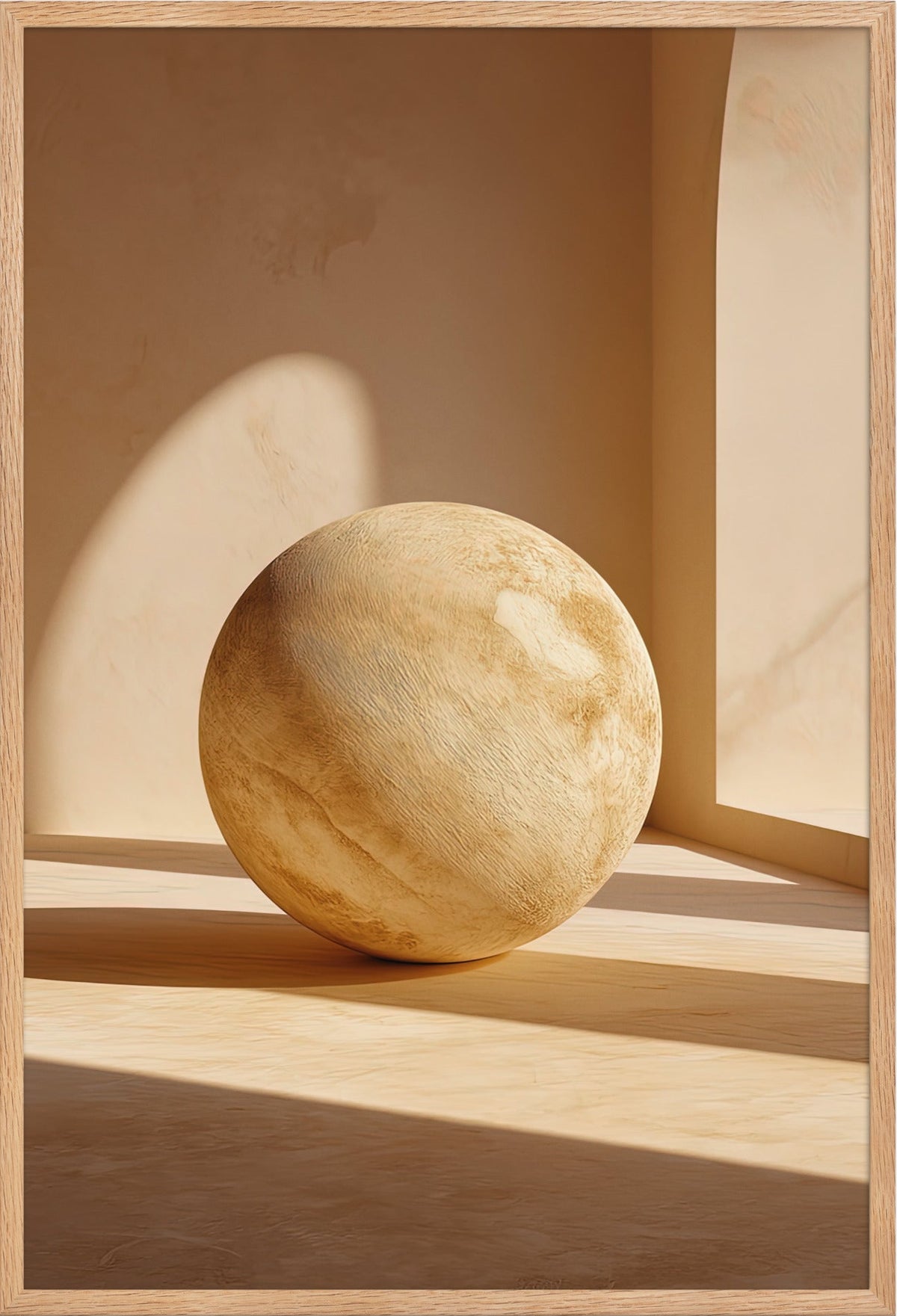 De Stenen Bol — ingelijst in massief eiken, 61 × 91 cm