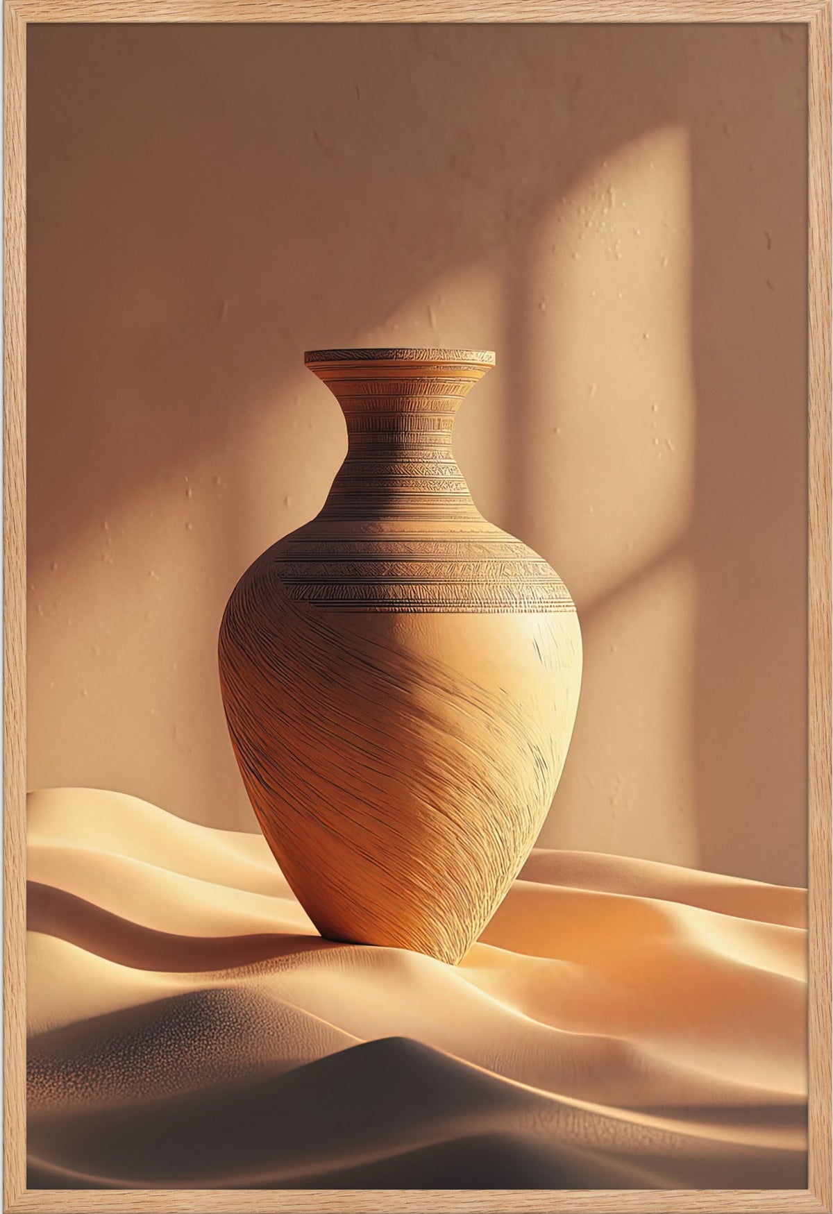 The Amphora on the Dunes — framed in solid oak, 61 × 91 cm