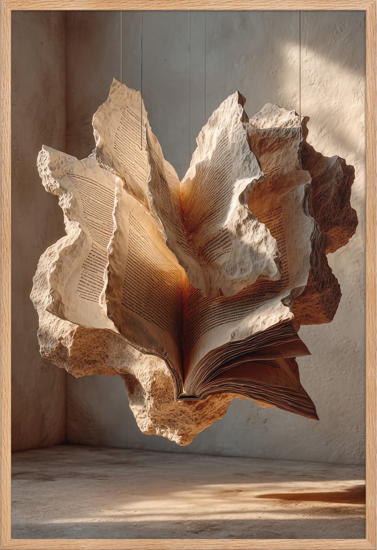 Het Opengeslagen Boek — ingelijst in massief eiken, 61 × 91 cm