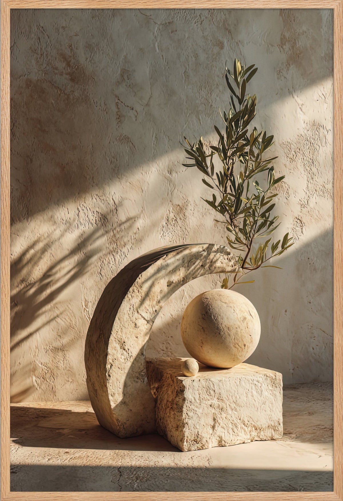 Bågen och Sfären — med ram i massiv ek, 61 × 91 cm