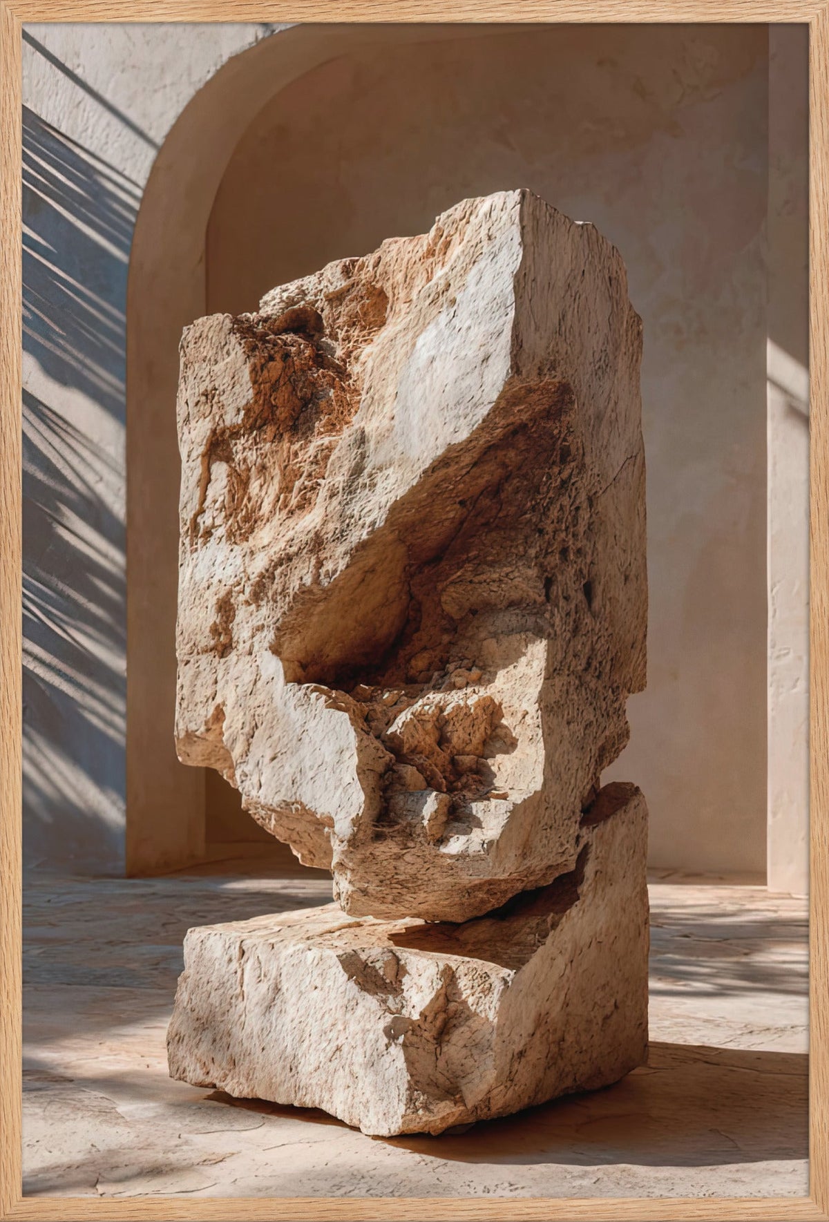 De Geknakte Schacht — ingelijst in massief eiken, 61 × 91 cm
