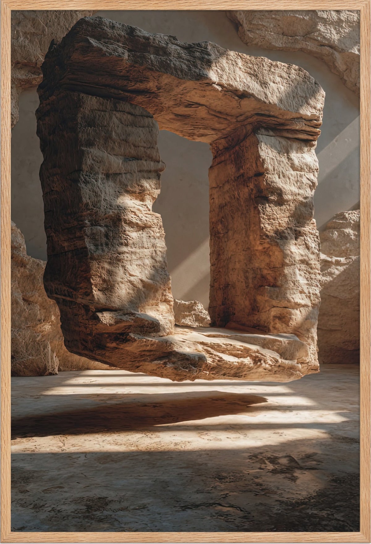 De Rotspoort — ingelijst in massief eiken, 61 × 91 cm