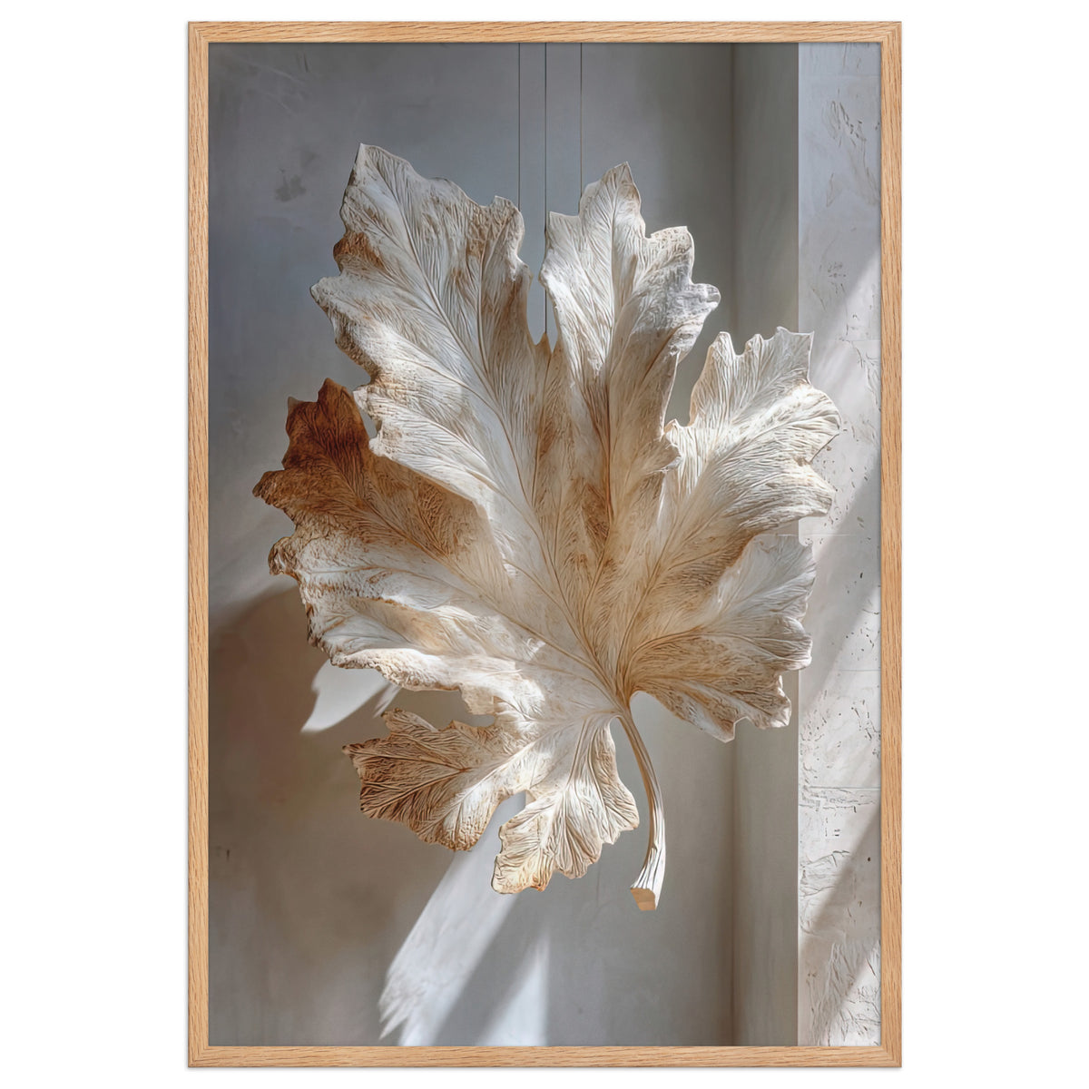 The Fig Leaf — framed in solid oak, 61 × 91 cm
