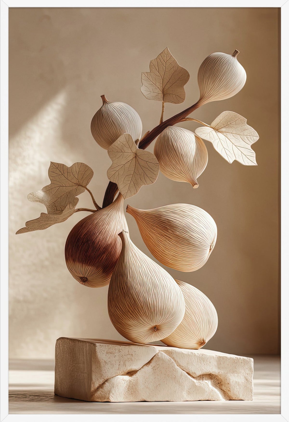 I Fichi di Pietra — con cornice bianca, 61 × 91 cm