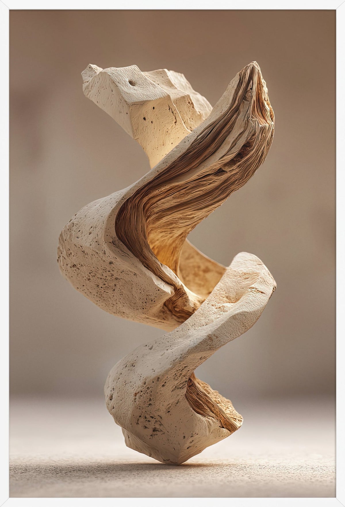 De Kalksteenwinding — ingelijst in wit, 61 × 91 cm