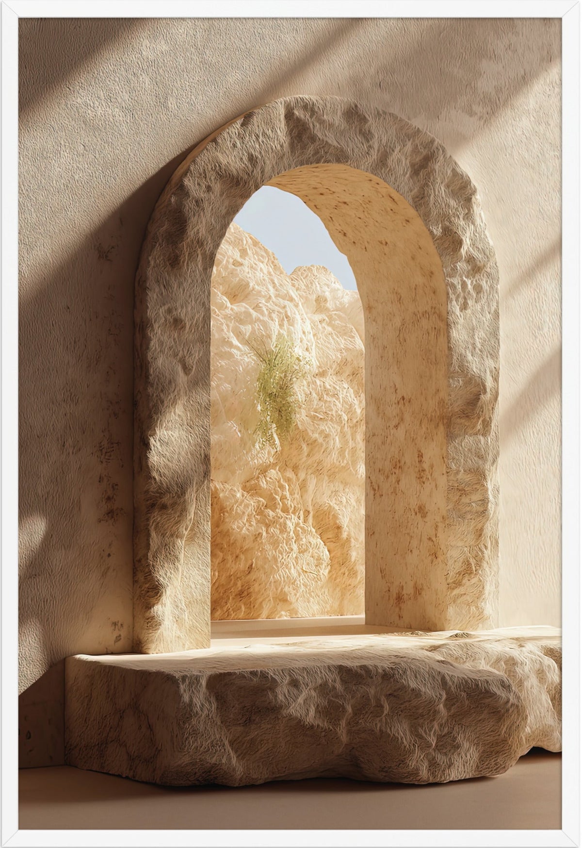 La Finestra sulla Falesia — con cornice bianca, 61 × 91 cm