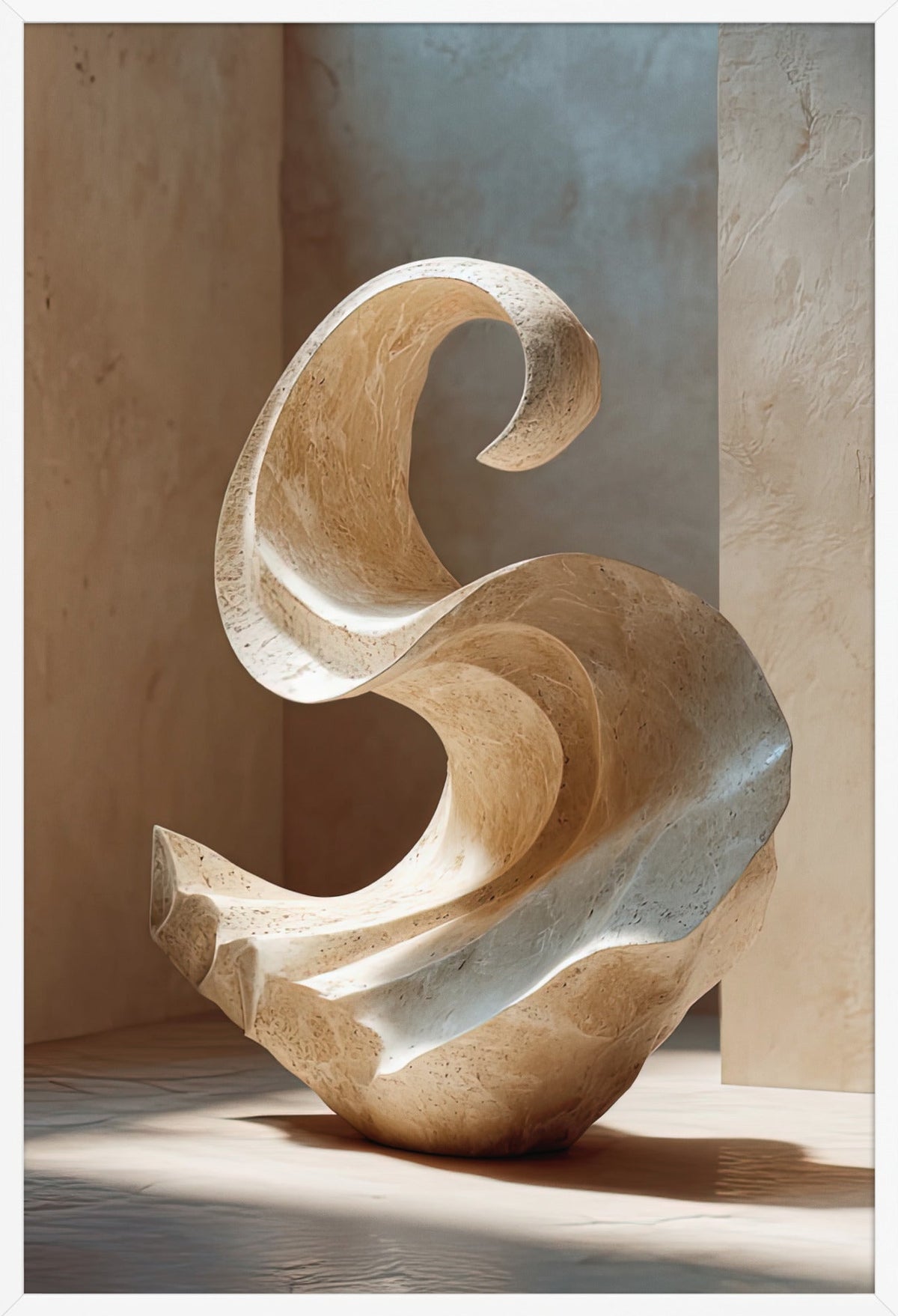 L'Onda di Pietra — con cornice bianca, 61 × 91 cm