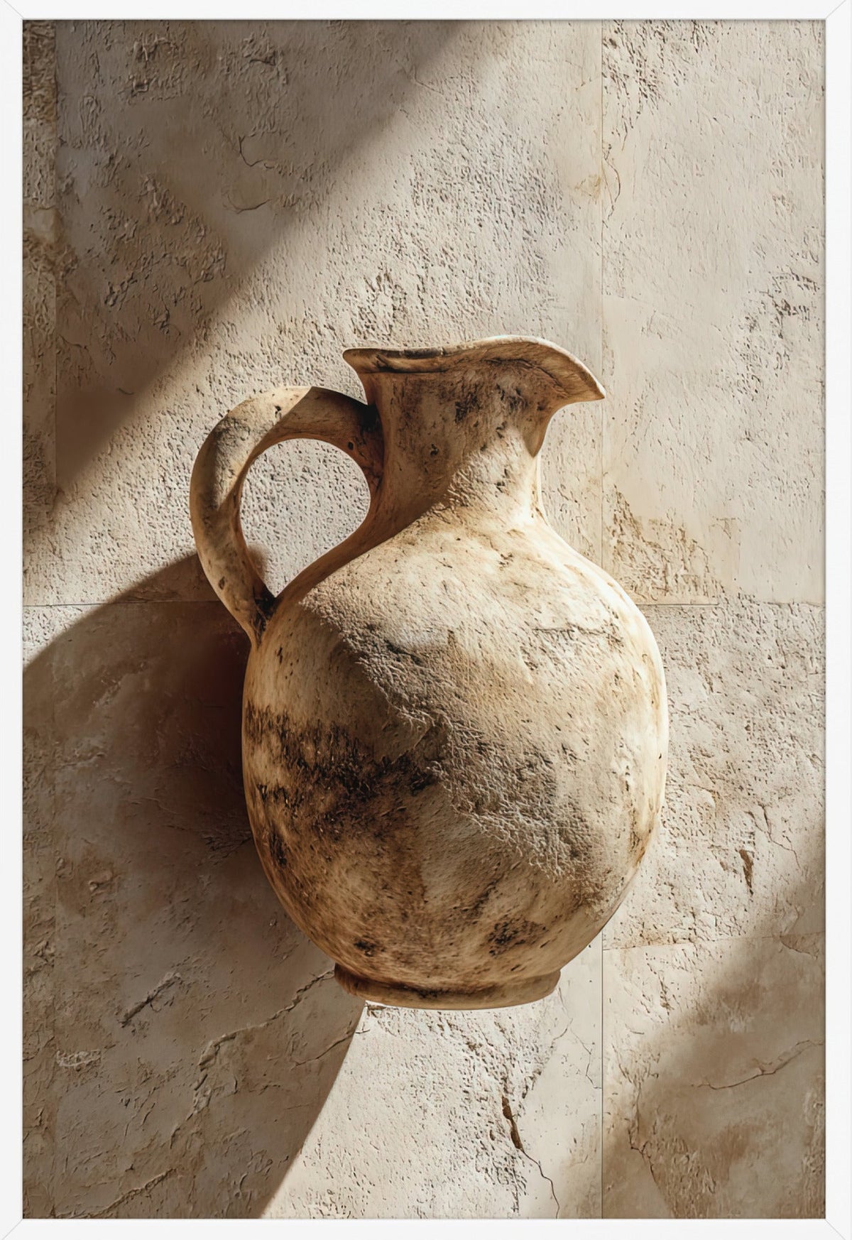 Der Krug aus Stein — gerahmt in Weiß, 61 × 91 cm