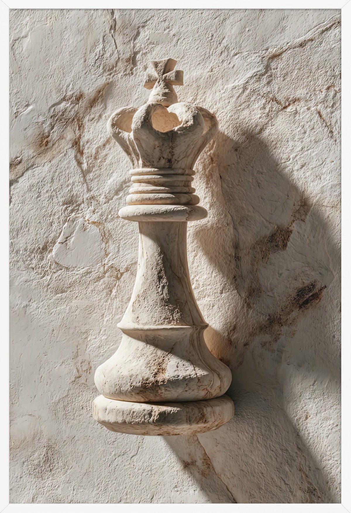 De Koning in Reliëf — ingelijst in wit, 61 × 91 cm