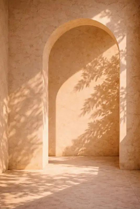 Solar Arch — Light Beige Minimalist Wall Poster Architecture