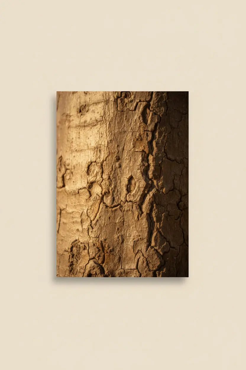 Écorce Brûlée — Affiche Murale Minimaliste Noir Et Brun Visage Abstrait Et Texture Minérale — affiche murale minimaliste | Cassili-home
