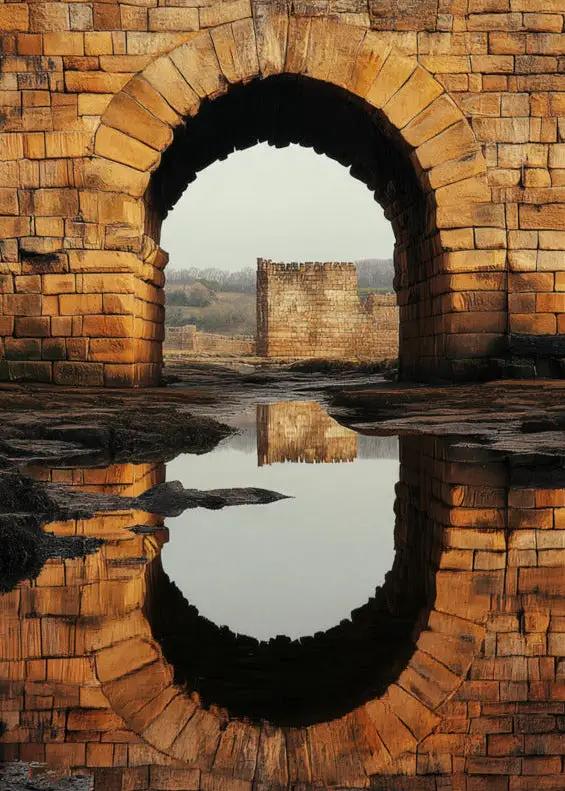 L’Œil du Château — Affiche Murale Minimaliste Doré Architecture — affiche murale minimaliste | Cassili-home