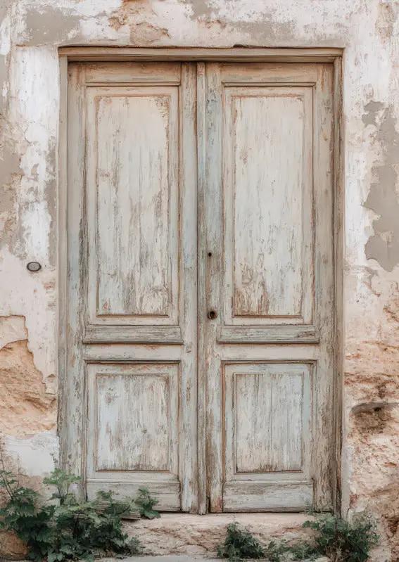 La Porte Oubliée — Affiche Murale Minimaliste Beige Gris Architecture — affiche murale minimaliste | Cassili-home