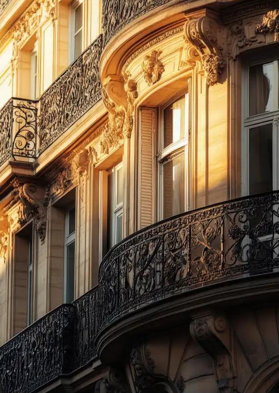 L’Haussmann — Poster da parete minimalista oro architettura parigina