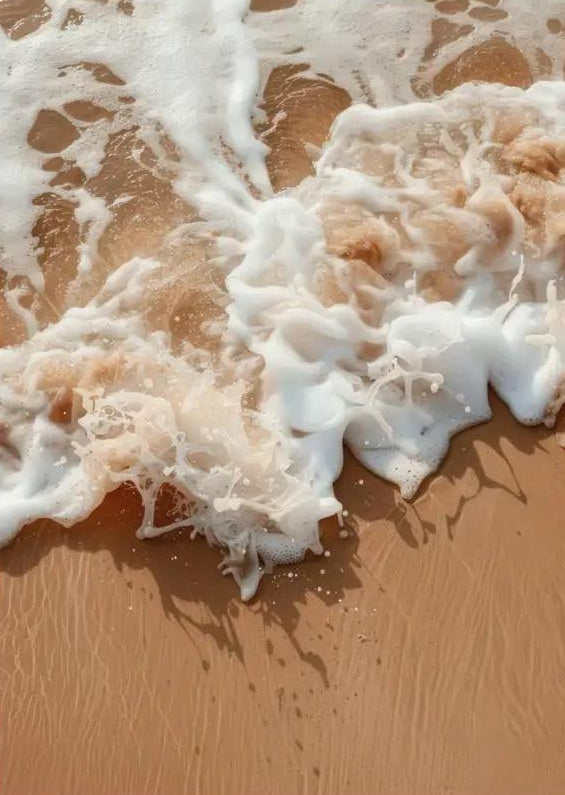 Seafoam — Minimalist wall poster white seafoam macro sea wave